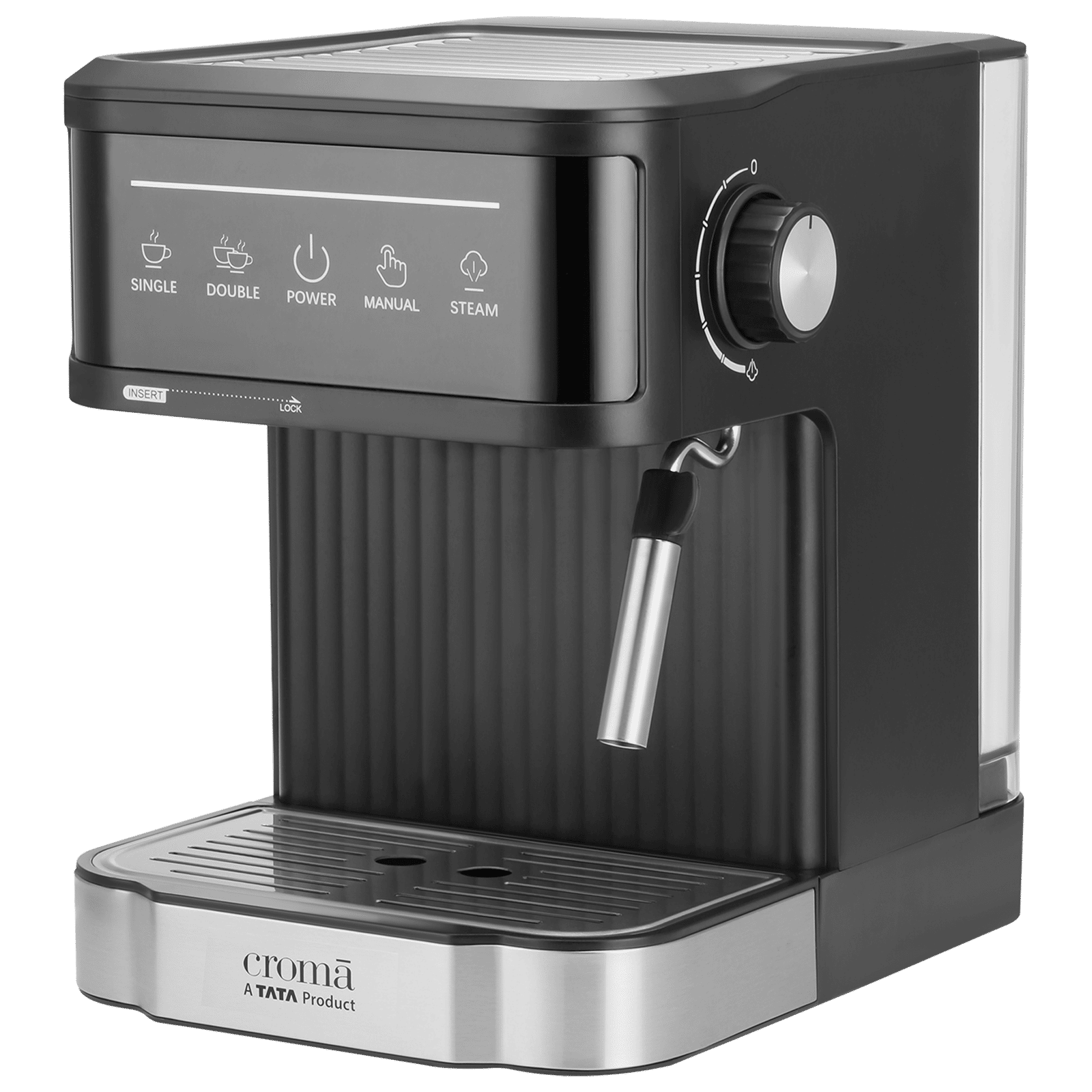 Croma Automatic Espresso, Cappuccino & Latte Coffee Maker with Powerful Steam (Black)_4