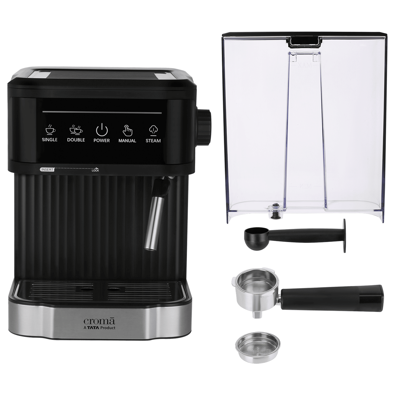 Croma Automatic Espresso, Cappuccino & Latte Coffee Maker with Powerful Steam (Black)_7