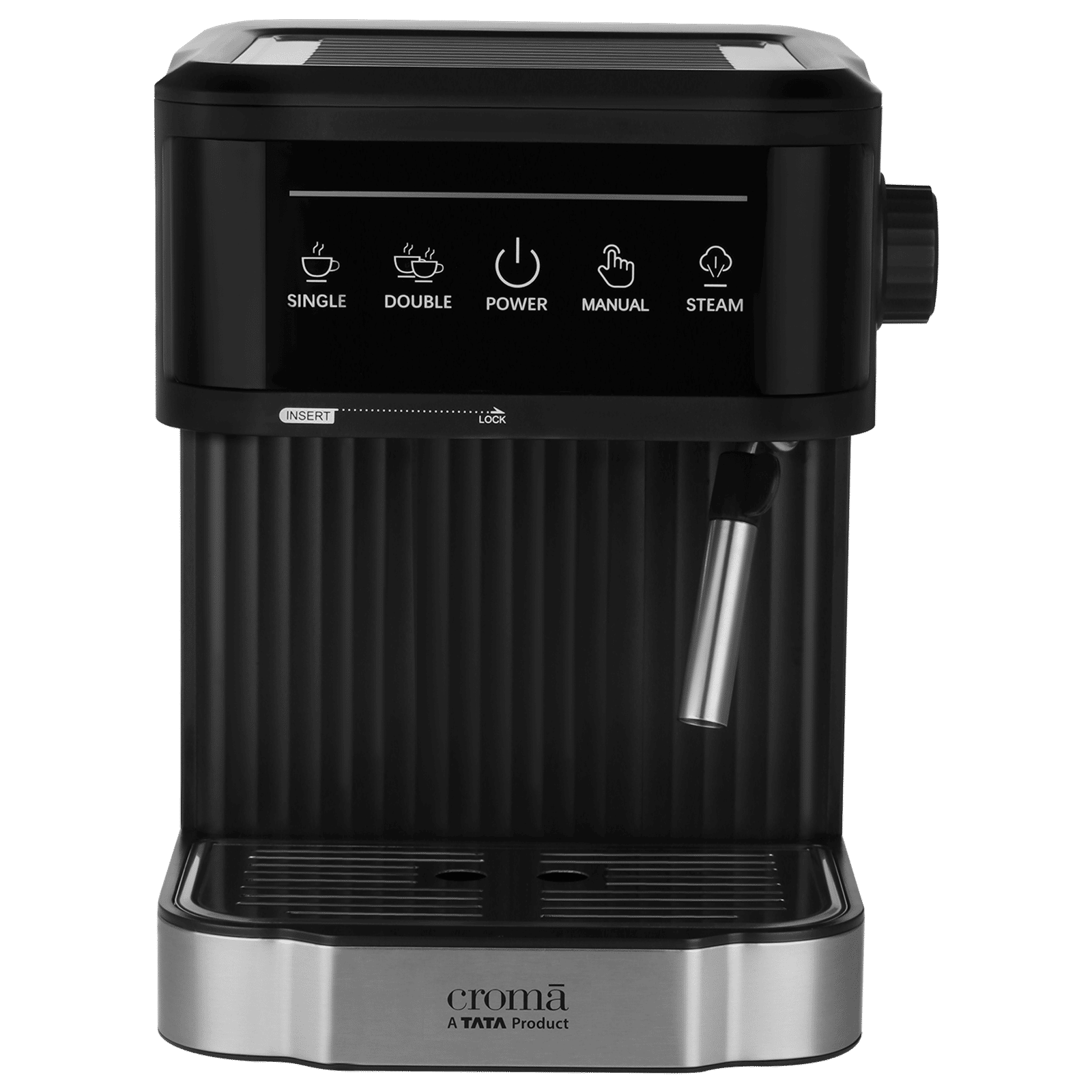 Croma Automatic Espresso, Cappuccino & Latte Coffee Maker with Powerful Steam (Black)_1