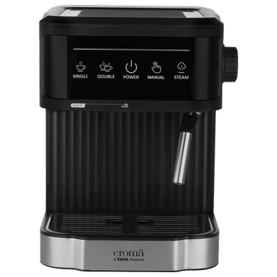 Croma Automatic Espresso, Cappuccino & Latte Coffee Maker with Powerful Steam (Black)