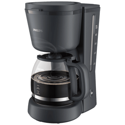PHILIPS HD7430/90 1000 Watt 10 Cups Automatic Drip Coffee Maker with Auto Shut-Off (Metal Black)