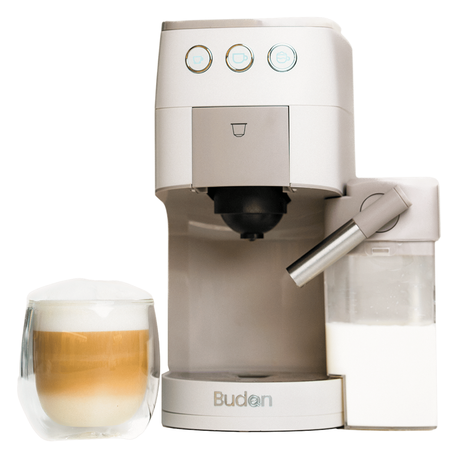 Budan BUDEM096 1450 Watt 5 Cups Manual Cappuccino, Latte & Espresso Coffee Maker with Integrated Milk Container (Grey) Budan BUDEM096 1450 Watt 5 Cups Manual Cappuccino, Latte & Espresso Coffee Maker with Integrated Milk Container (Grey)_6