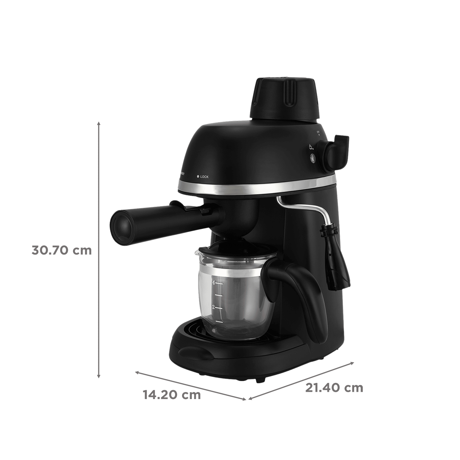 Russell Hobbs RCM800CE 800 Watt 4 Cups Fully Automatic Espresso & Cappuccino Coffee Maker with Integrated Frothing Function (Black)_2