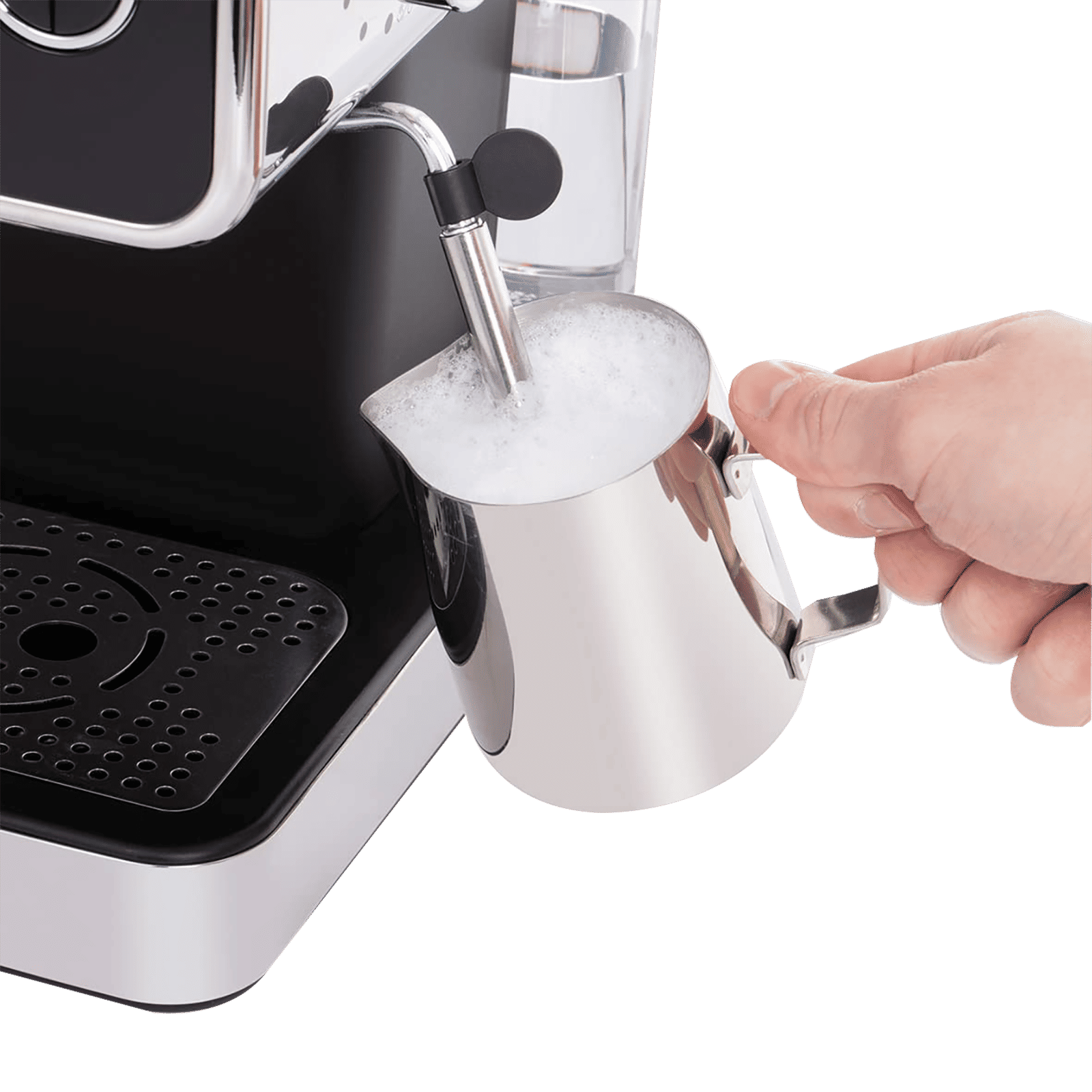 Russell Hobbs Distinctions 1350 Watt 2 Cups Semi Automatic Espresso Coffee Maker with Milk Frother Steam Wand (Black)_5