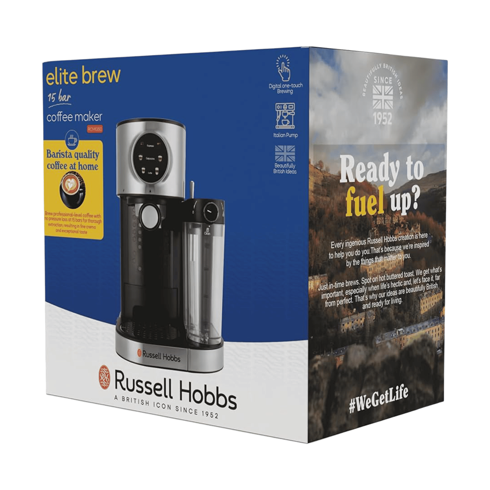 Russell Hobbs Elite Brew 1350 Watt Manual Espresso Coffee Maker with Milk Frother (Black)_8