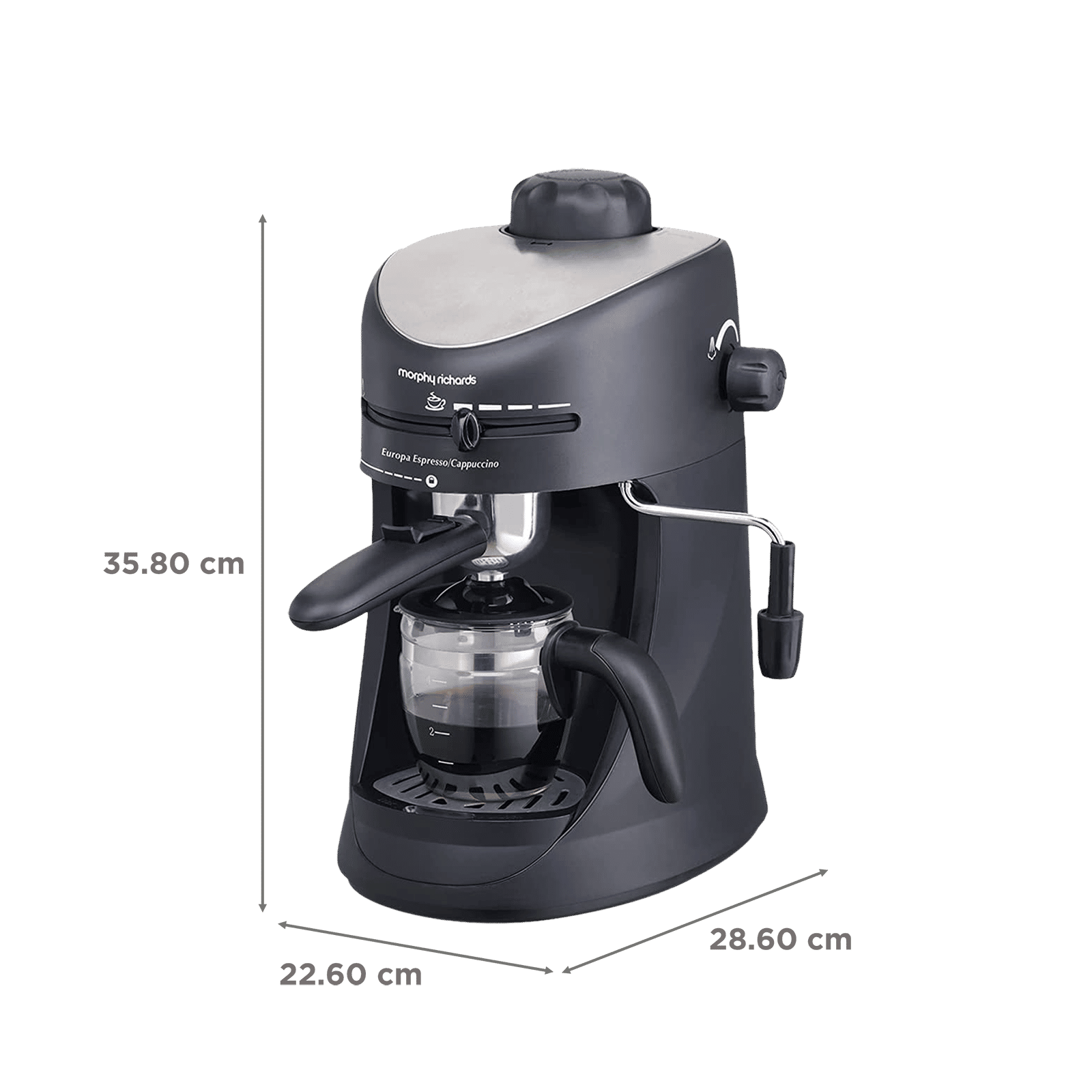 morphy richards Europa 800 Watt 4 Cups Manual Espresso & Cappuccino Coffee Maker with In-Built Froth Maker (Black) morphy richards Europa 800 Watt 4 Cups Manual Espresso & Cappuccino Coffee Maker with In-Built Froth Maker (Black)_2