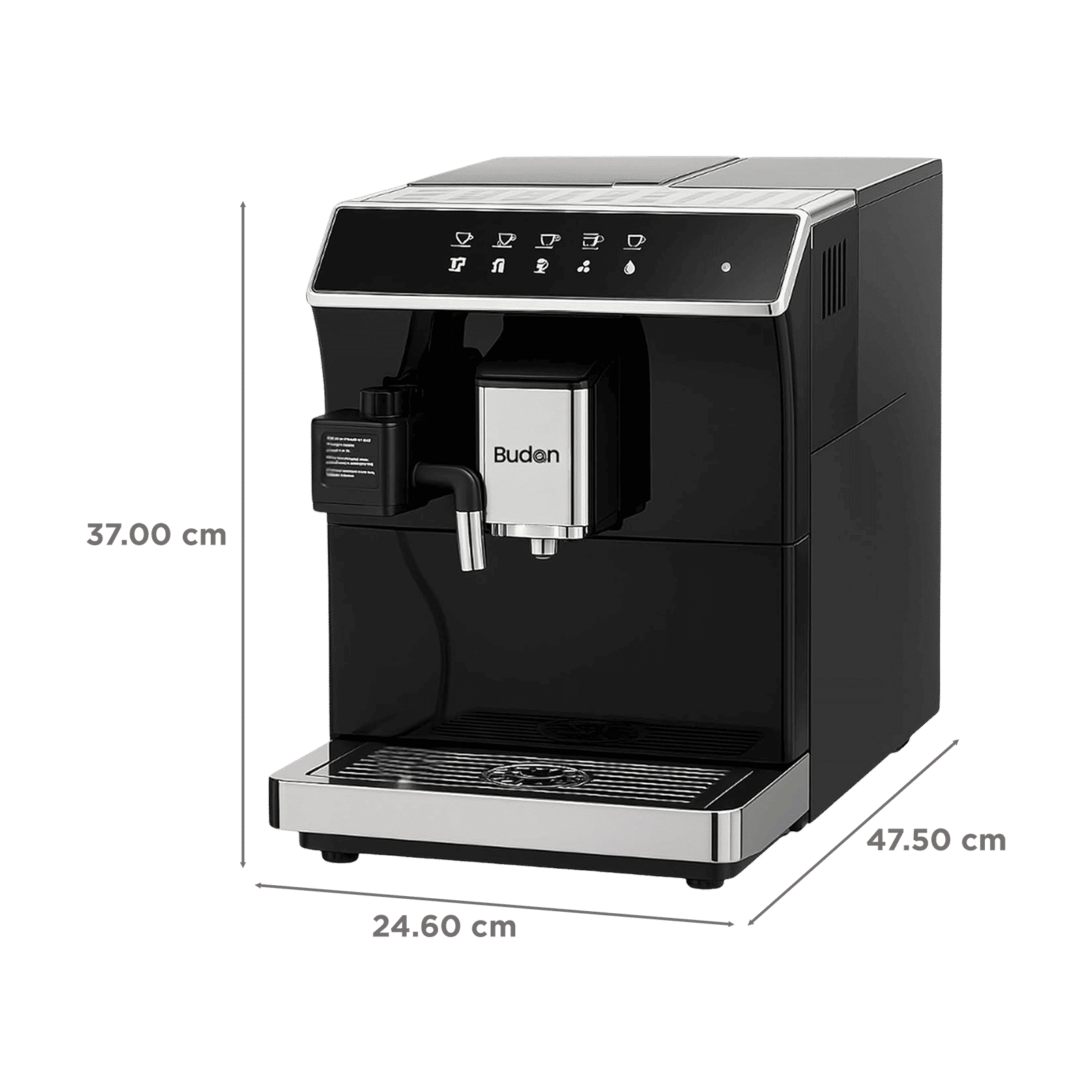 Budan X7 1300 Watt Automatic Espresso, Americano, Latte & Cappuccino Coffee Maker with Warm Cup Function (Black) Budan X7 1300 Watt Automatic Espresso, Americano, Latte & Cappuccino Coffee Maker with Warm Cup Function (Black)_2
