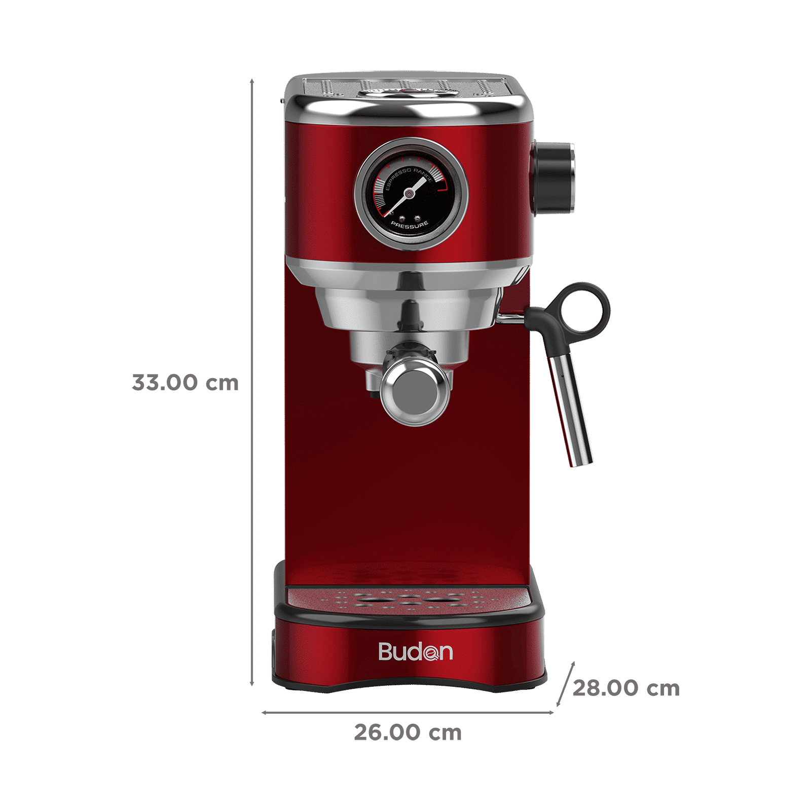 Budan Bolt Automatic Coffee Maker with Removable Water Tank (Red)_2