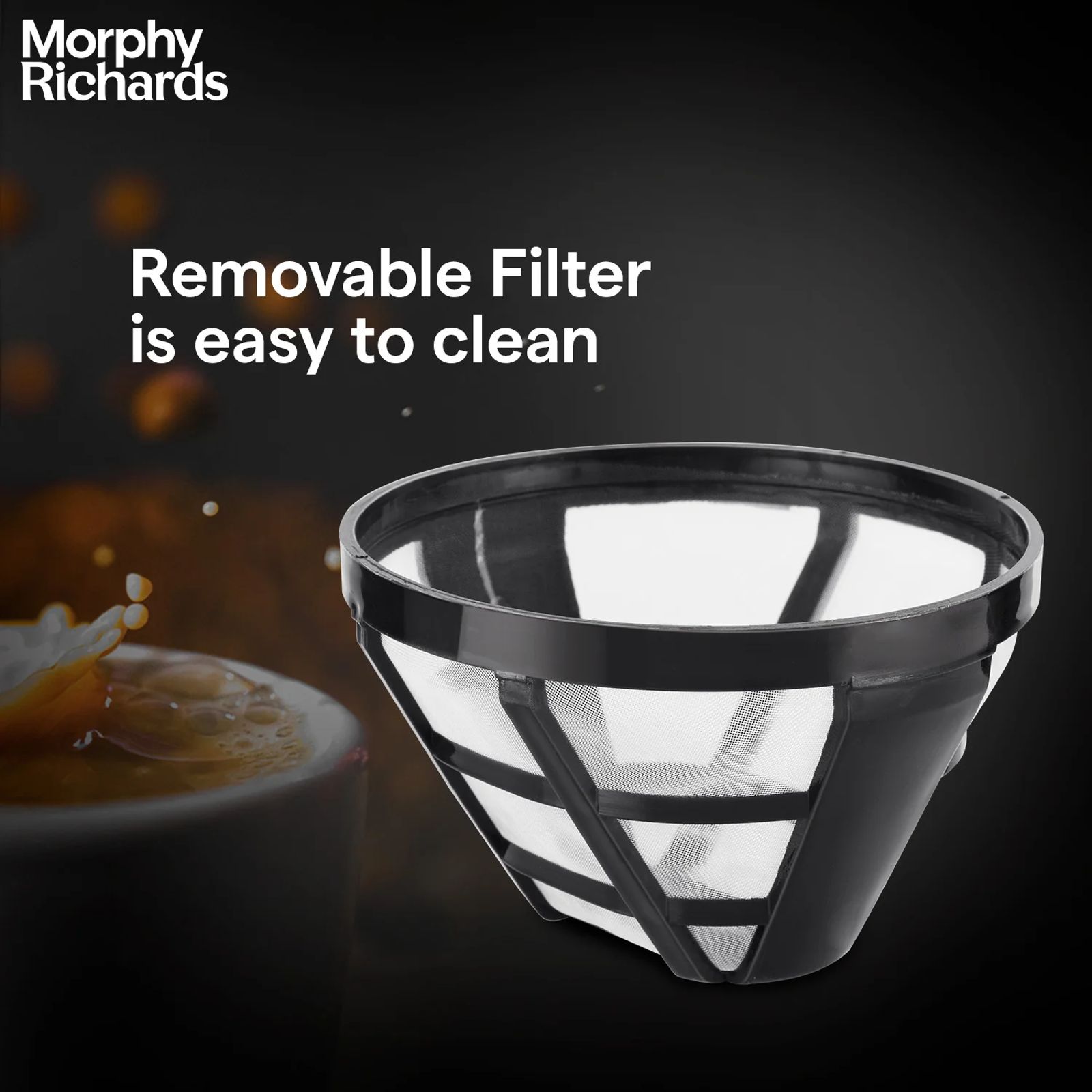 morphy richards Europa Drip 600 Watt 6 Cups Manual Coffee Maker (Black)_2