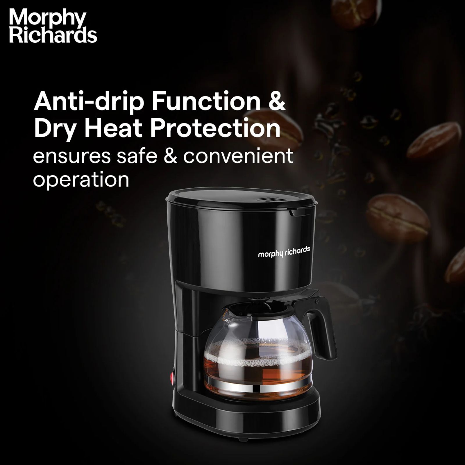 morphy richards Europa Drip 600 Watt 6 Cups Manual Coffee Maker (Black)_4