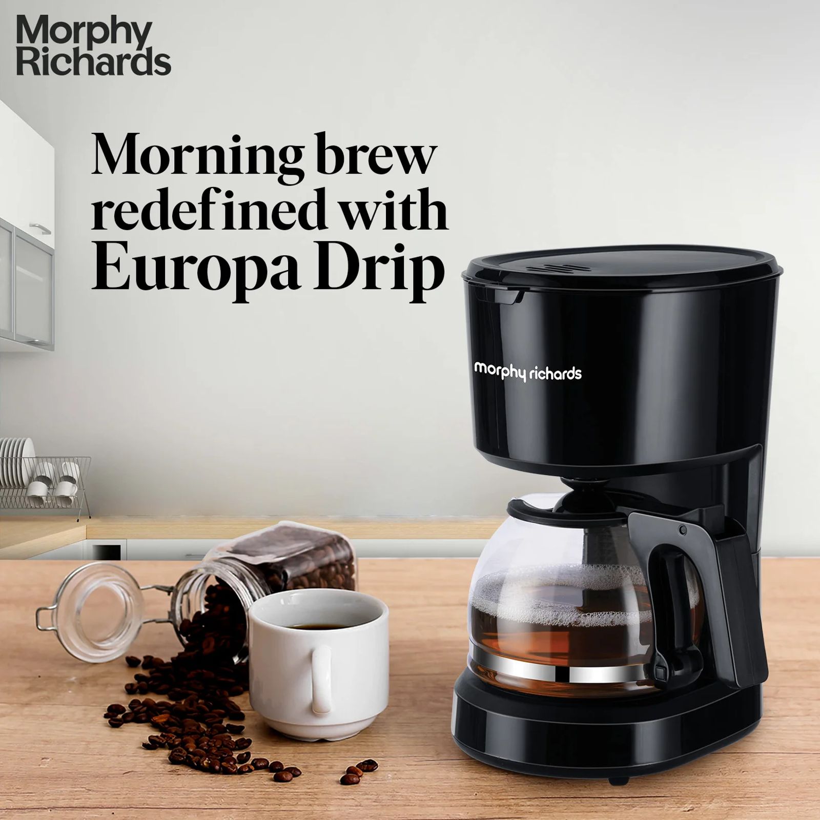 morphy richards Europa Drip 600 Watt 6 Cups Manual Coffee Maker (Black)_5