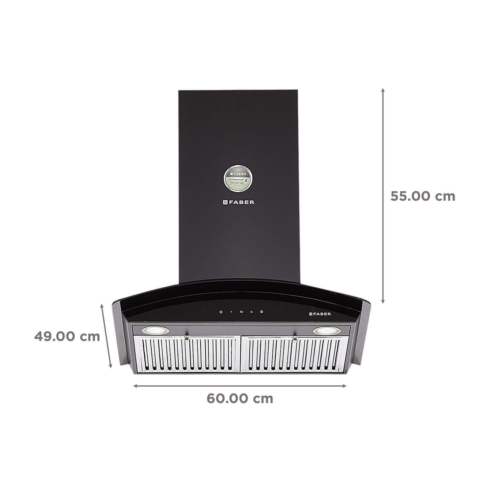 FABER FEEL PLUS 3D T2S2 BK TC LTW 60cm 1150m3/hr Ducted Wall Mounted Chimney with Touch Control Panel (Black) FABER FEEL PLUS 3D T2S2 BK TC LTW 60cm 1150m3/hr Ducted Wall Mounted Chimney with Touch Control Panel (Black)_2