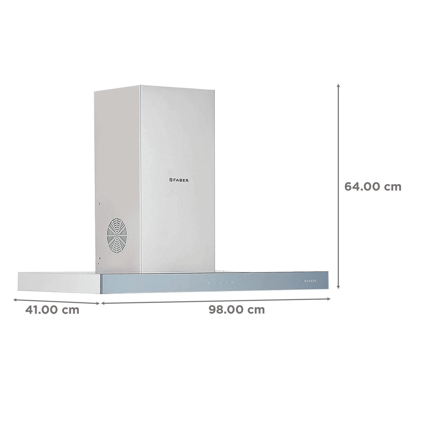 FABER Stilus 3D 90cm 1095m3/hr Ducted Wall Mounted Chimney with Baffle Filter (Silver)_2