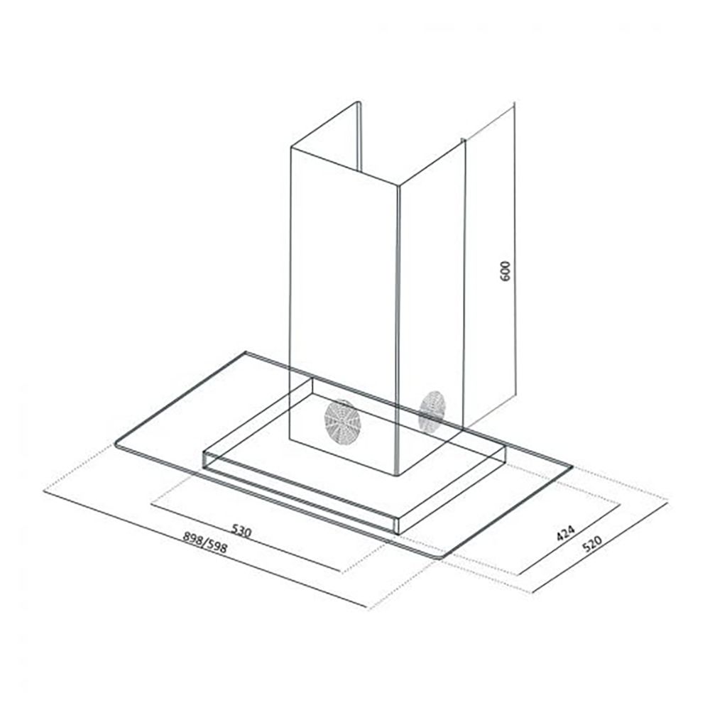 FABER SUPER 3D PLUS T2S2 BK TC LTW 60cm 1150m3/hr Ducted Wall Mounted Chimney with Touch Control Panel (Black)_7