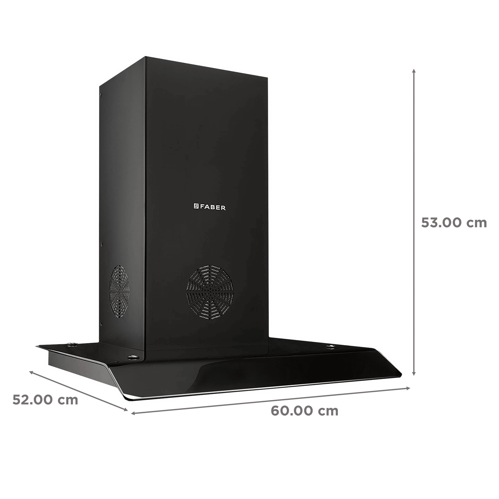 FABER Arco 3D Plus 60cm 1150m3/hr Ducted Wall Mounted Chimney with Baffle Filter (Black)_2