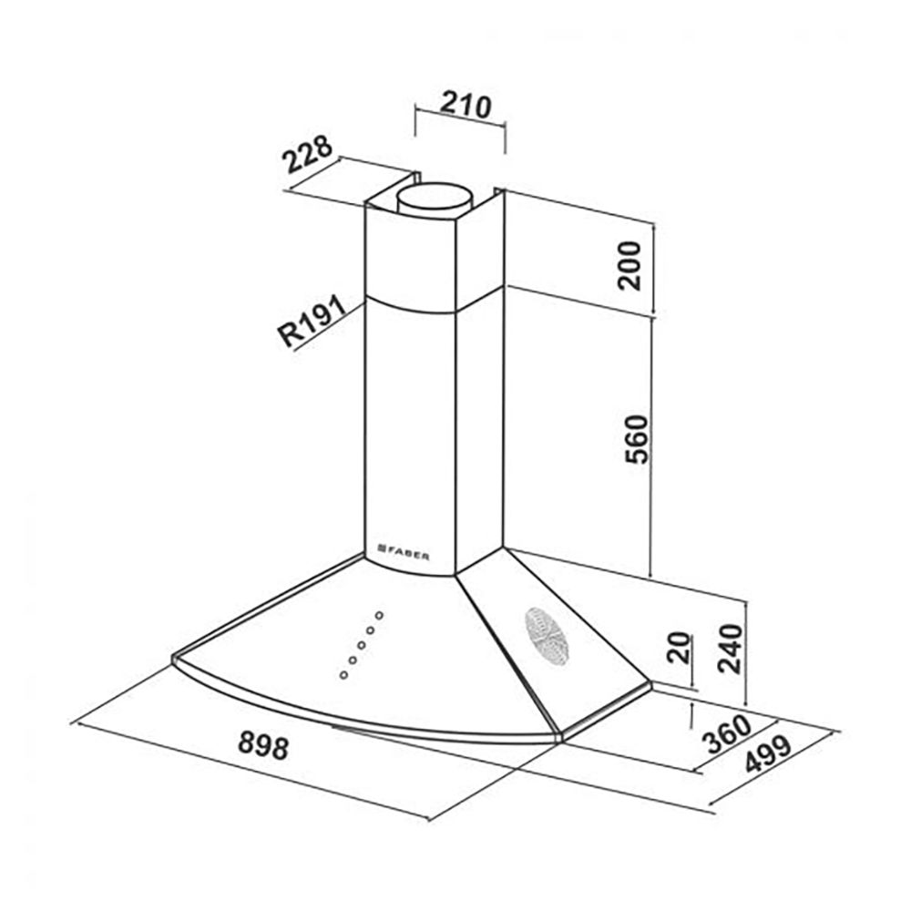 FABER TENDER 3D T2S2 MAX LTW 60cm 1295m3/hr Ducted Wall Mounted Chimney with Push Buttons Control (Silver)_4