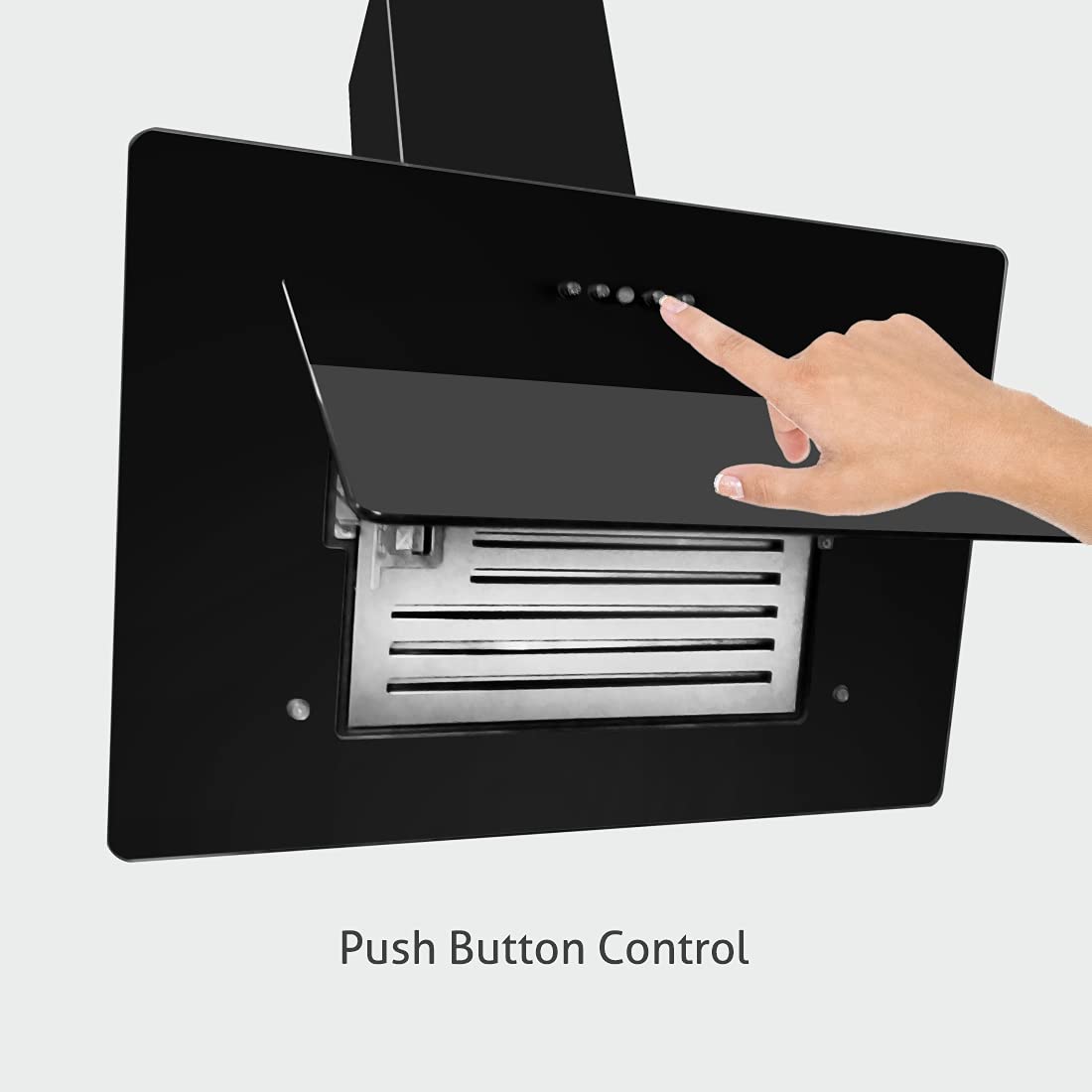 GLEN 6079 PB 60cm 1000m3/hr Ductless Wall Mounted Chimney with Push Button Control (Black)_9