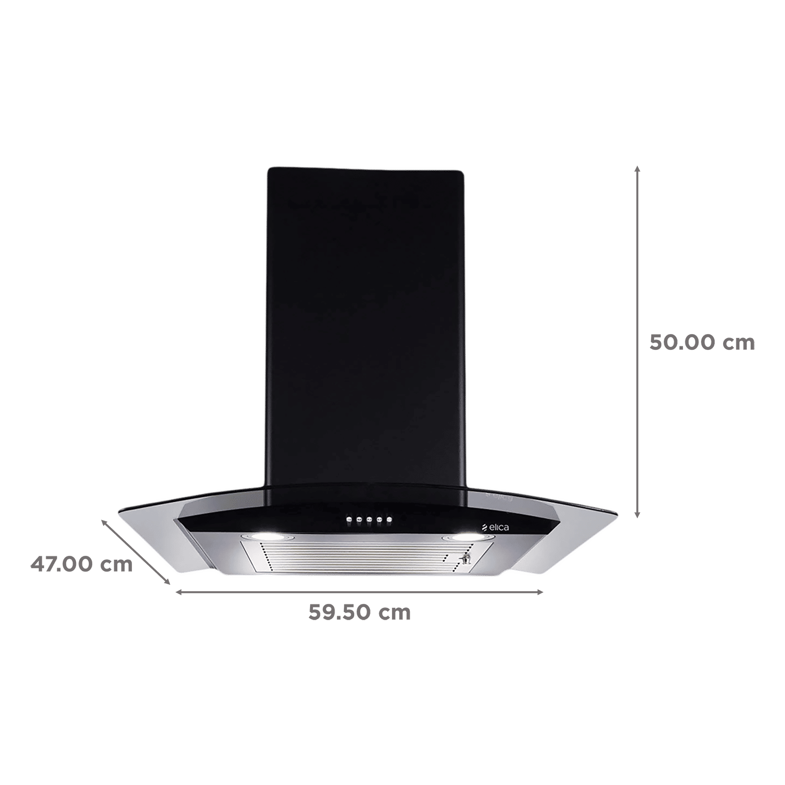 elica ESCG BF 60 NERO 60cm 1100m3/hr Ducted Wall Mounted Chimney with Push Button Control (Black) elica ESCG BF 60 NERO 60cm 1100m3/hr Ducted Wall Mounted Chimney with Push Button Control (Black)_2