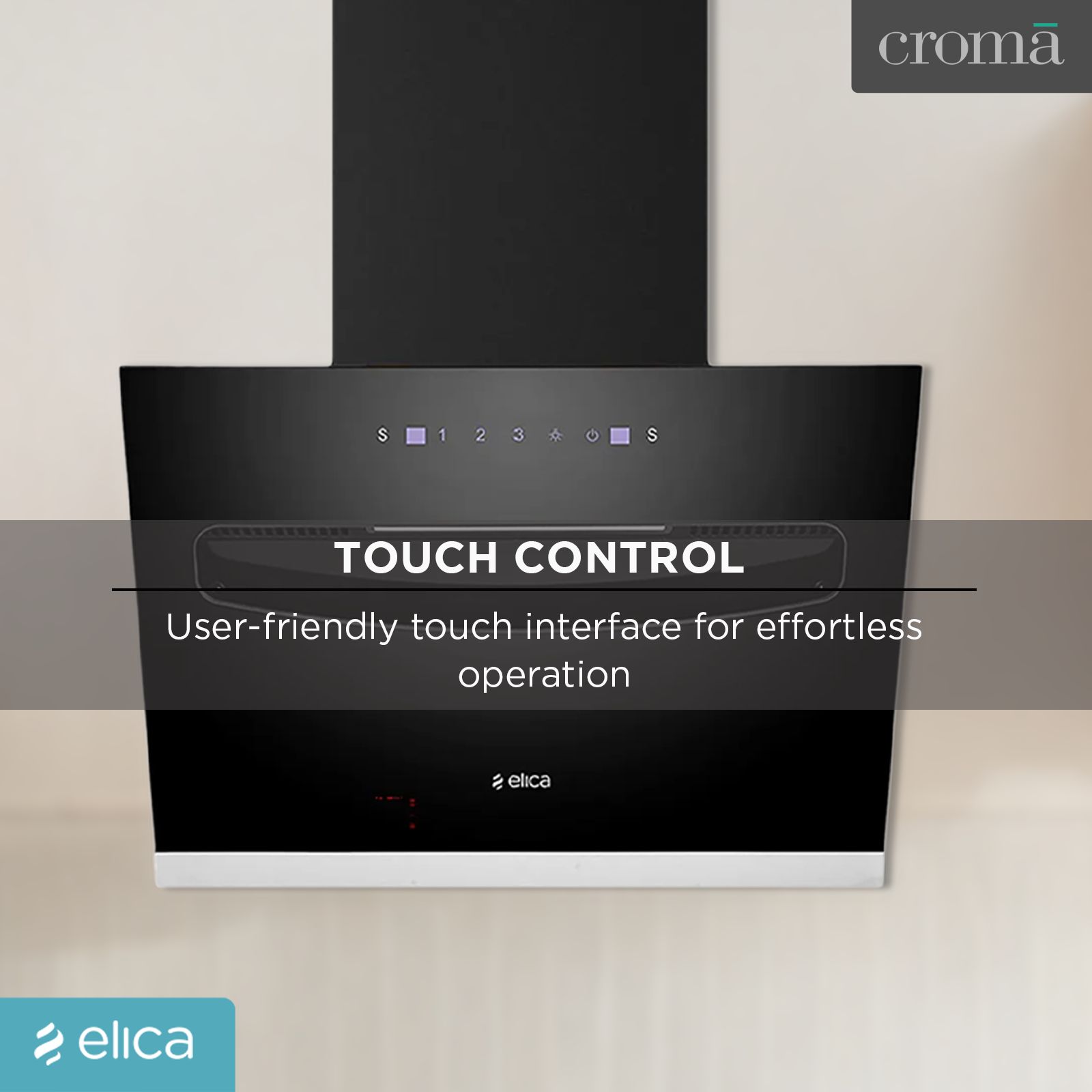 elica EFL S 607 VMS 60cm 1200m3/hr Ducted Auto Clean Wall Mounted Chimney with Touch Control Panel (Black) elica EFL S 607 VMS 60cm 1200m3/hr Ducted Auto Clean Wall Mounted Chimney with Touch Control Panel (Black)_16