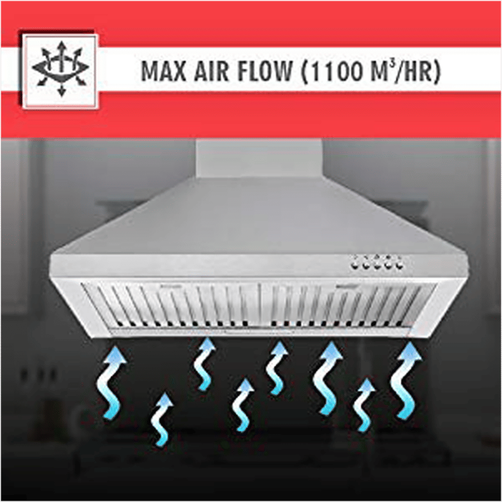 elica AH 260 BF SS 60cm 1100m3/hr Ducted Wall Mounted Chimney with Push Button Control (Silver) elica AH 260 BF SS 60cm 1100m3/hr Ducted Wall Mounted Chimney with Push Button Control (Silver)_4