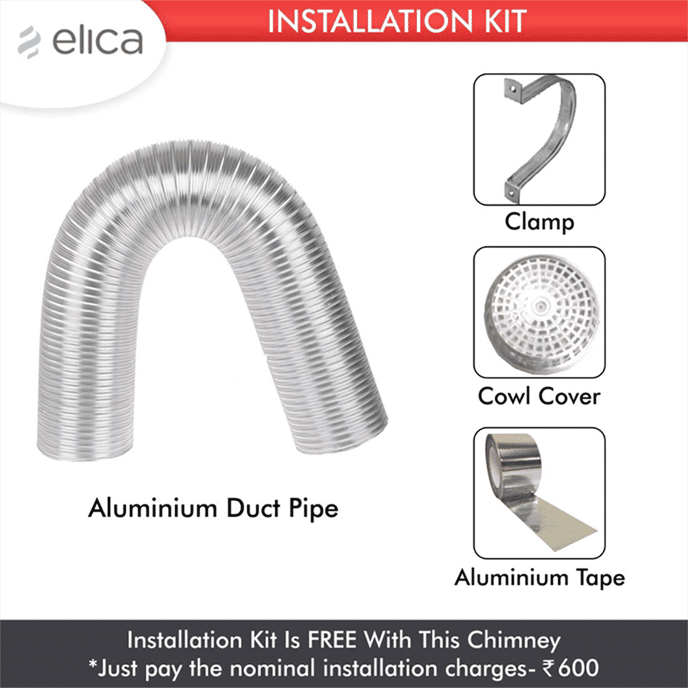 elica GLACE SF ETB PLUS LTW 60 NERO PB LED 60cm 1220m3/hr Ducted Wall Mounted Chimney with Push Button Control (Black)_5