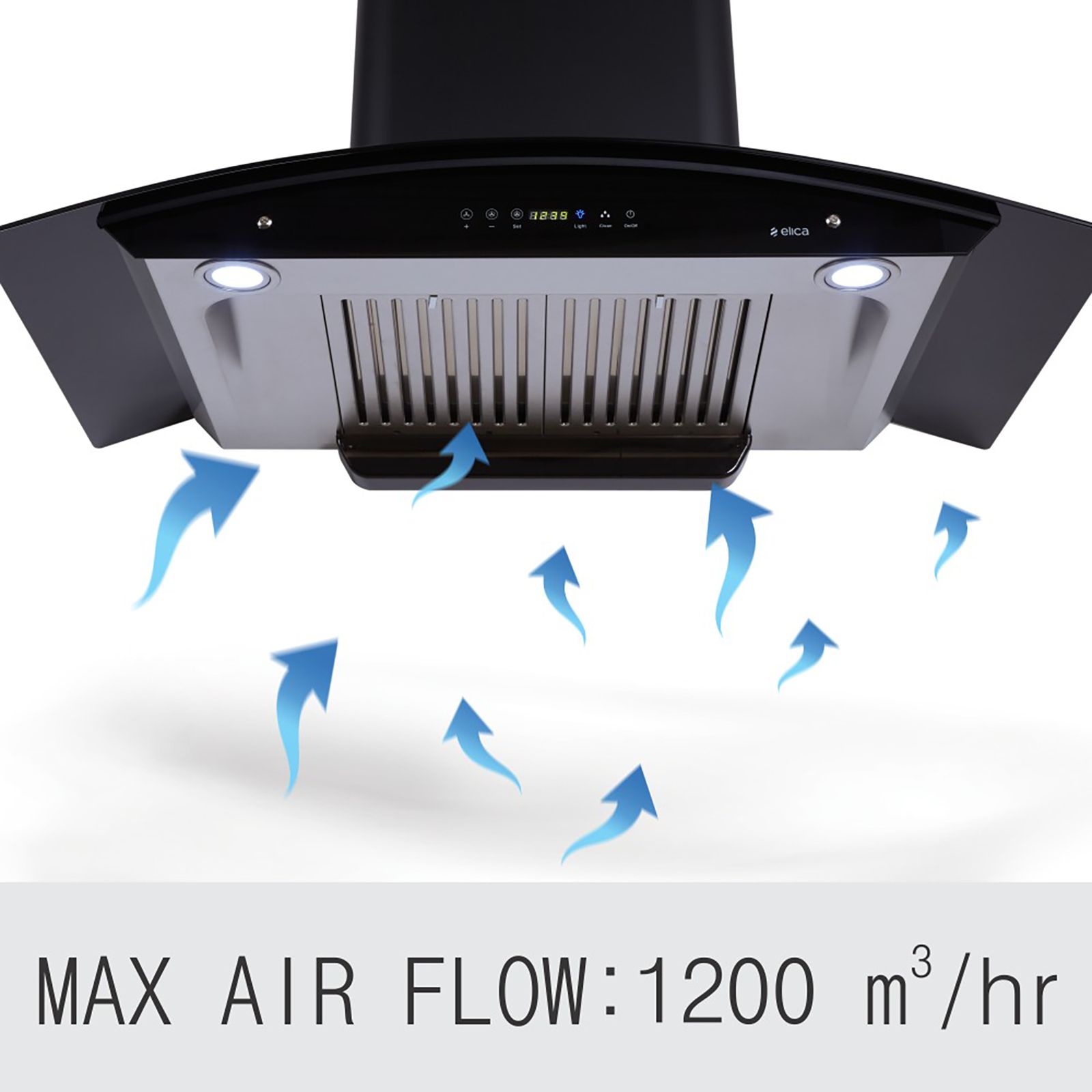 elica WD HAC TOUCH BF 90 NERO 90cm 1200m3/hr Ducted Auto Clean Wall Mounted Chimney with Motion Sensing Technology (Silver)_9