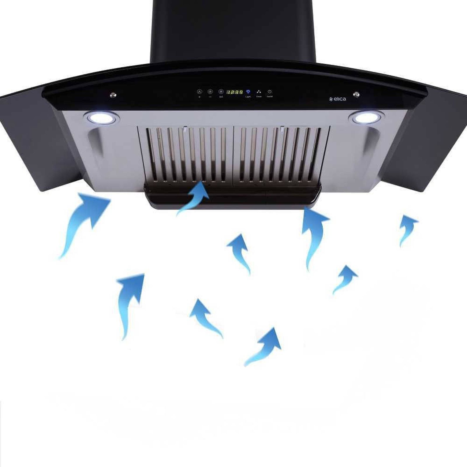 elica WD HAC TOUCH BF 90 NERO 90cm 1200m3/hr Ducted Auto Clean Wall Mounted Chimney with Motion Sensing Technology (Silver)_4