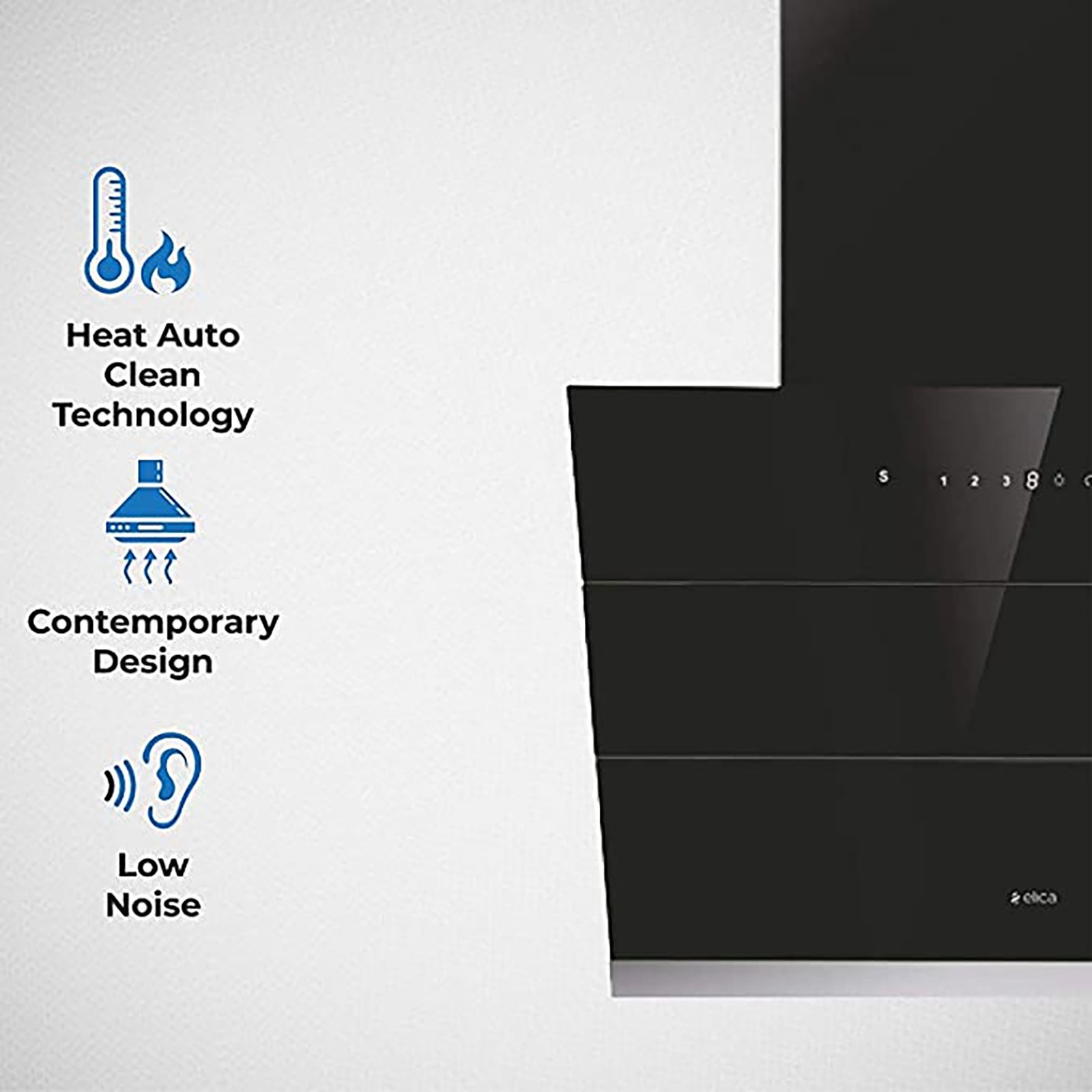 elica EFL S 601 HAC VMS 60cm 1100m3/hr Ducted Auto Clean Wall Mounted Chimney with Touch Control Panel (Black) elica EFL S 601 HAC VMS 60cm 1100m3/hr Ducted Auto Clean Wall Mounted Chimney with Touch Control Panel (Black)_11