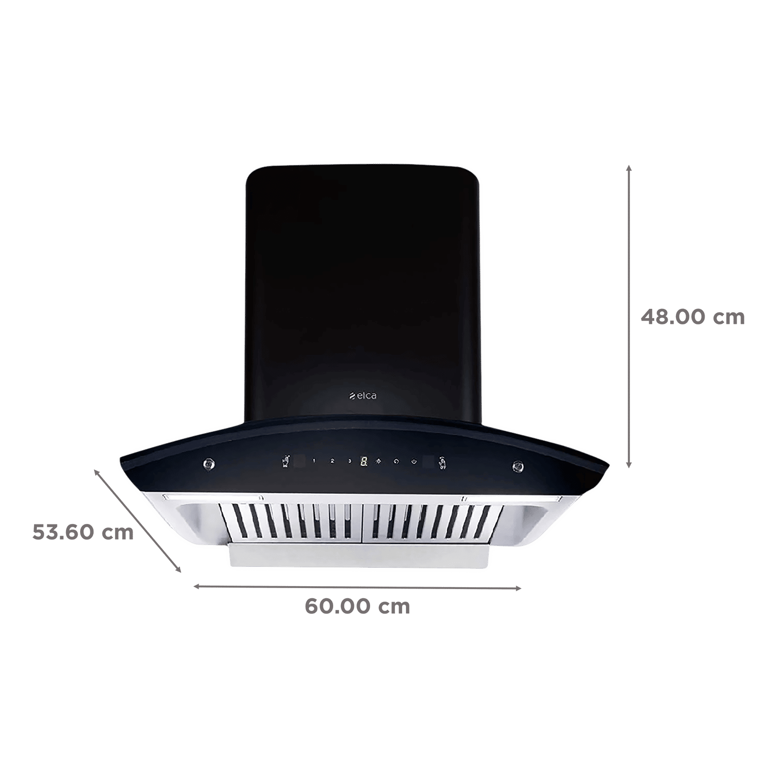 elica WD TBF HAC 60 MS NERO 60cm 1425m3/hr Ducted Auto Clean Wall Mounted Chimney with Touch Control Panel (Black)_2