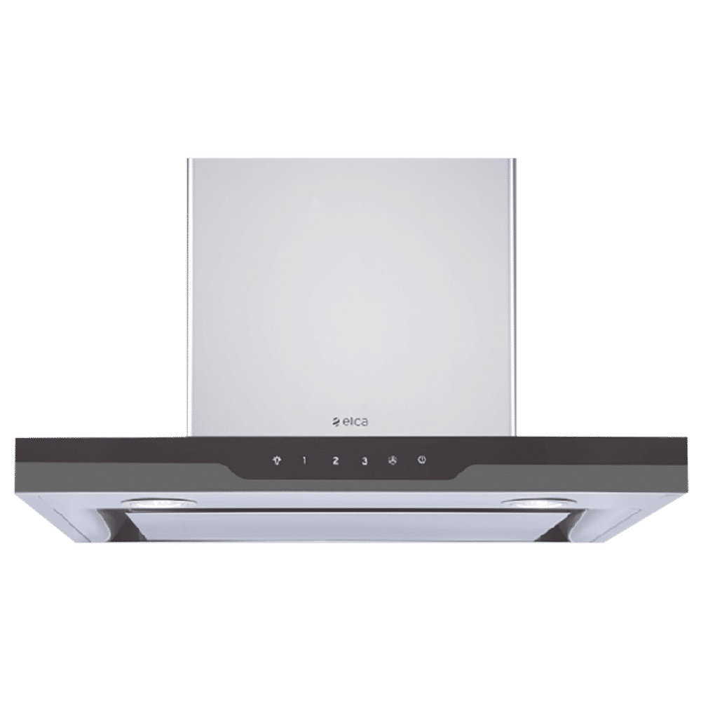 elica METEORITE EDS HE LTW 90 T4V LED 90cm 1220m3/hr Ducted Wall Mounted Chimney with Touch Control Panel (Silver)_1