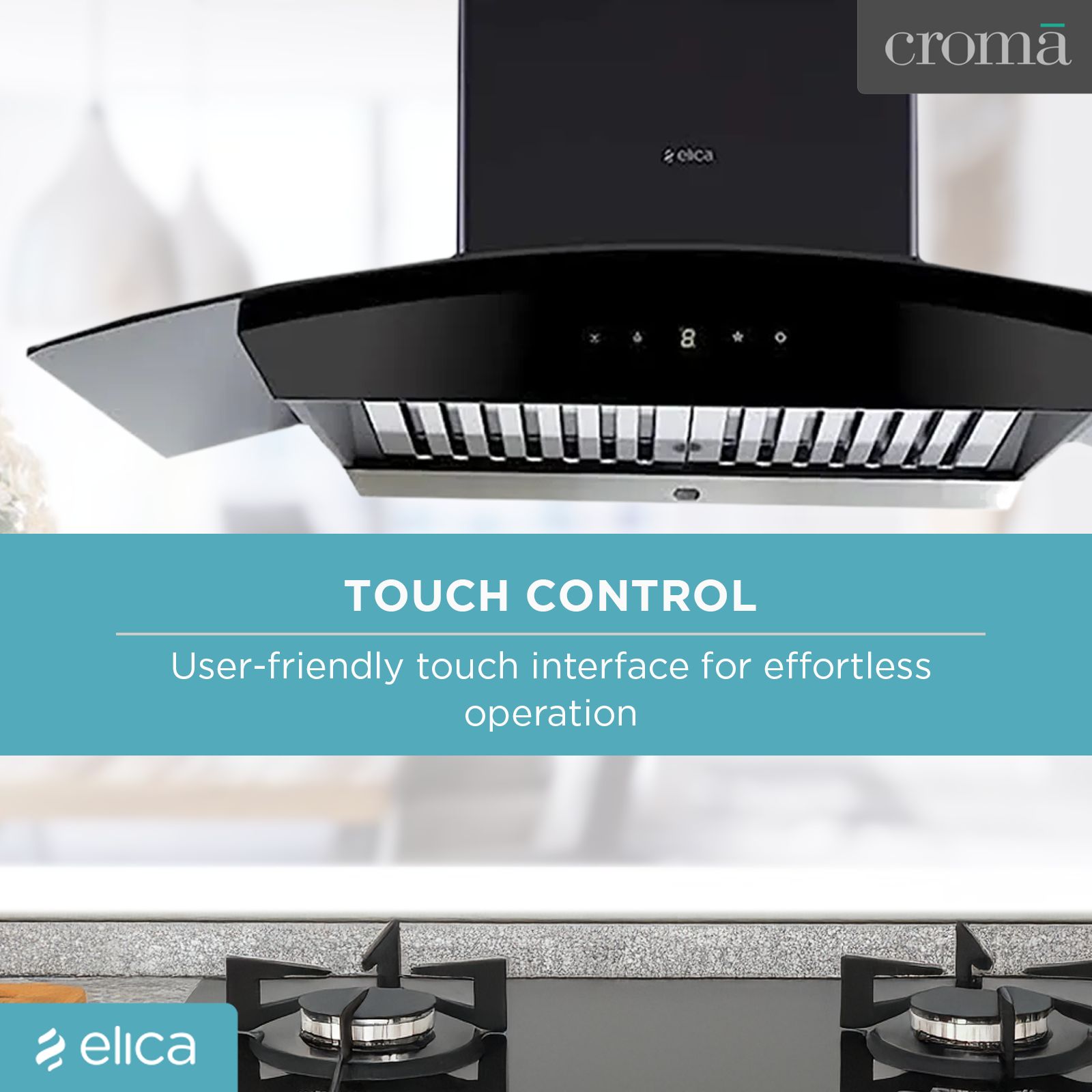elica WDAT HAC 90 NERO 90cm 1200m3/hr Ducted Auto Clean Wall Mounted Chimney with Touch Control Panel (Black)_11