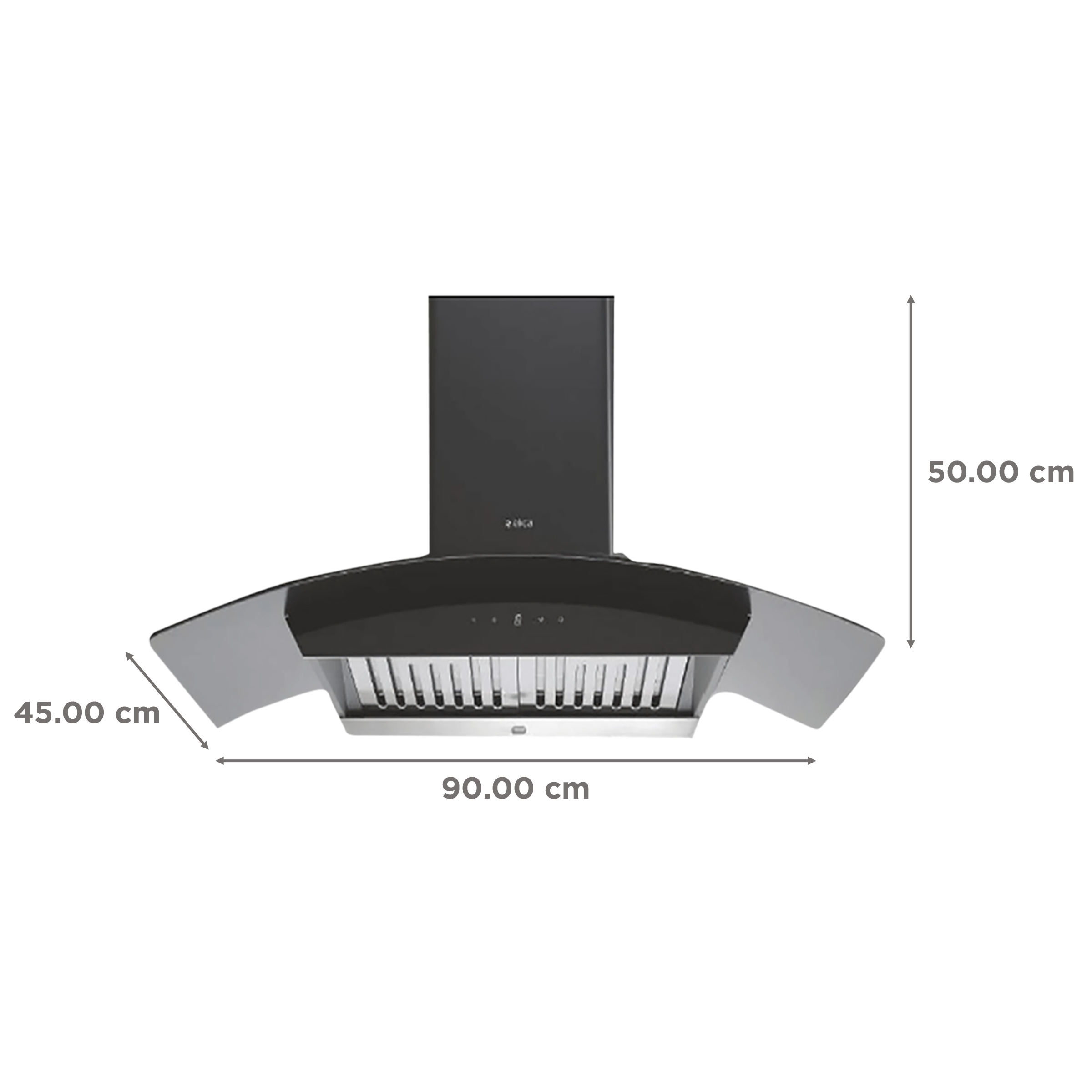 elica WDAT HAC 90 NERO 90cm 1200m3/hr Ducted Auto Clean Wall Mounted Chimney with Touch Control Panel (Black)_2