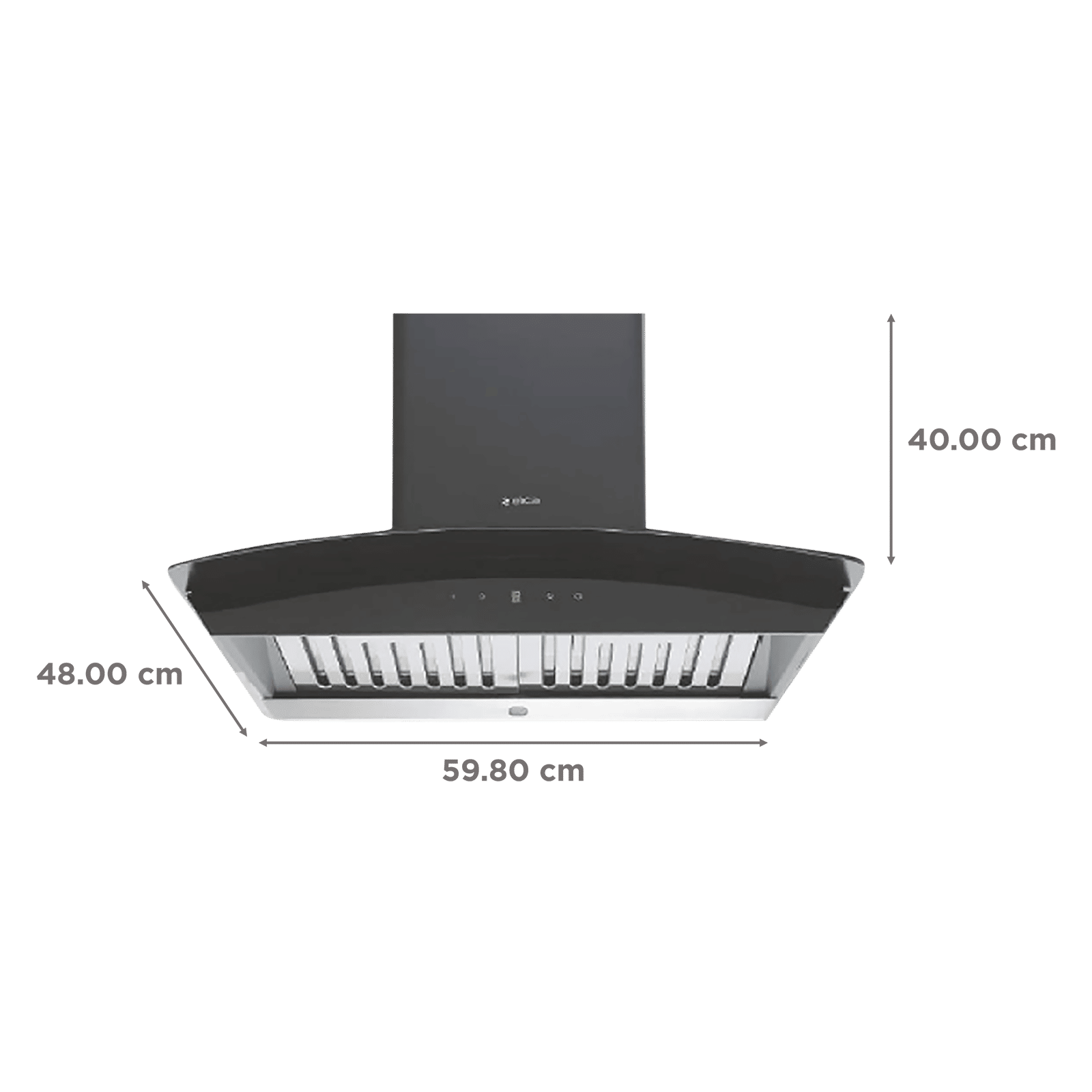 elica WDAT HAC NERO 60cm 1200m3/hr Ducted Auto Clean Wall Mounted Chimney with Touch Control Panel (Black) elica WDAT HAC NERO 60cm 1200m3/hr Ducted Auto Clean Wall Mounted Chimney with Touch Control Panel (Black)_2