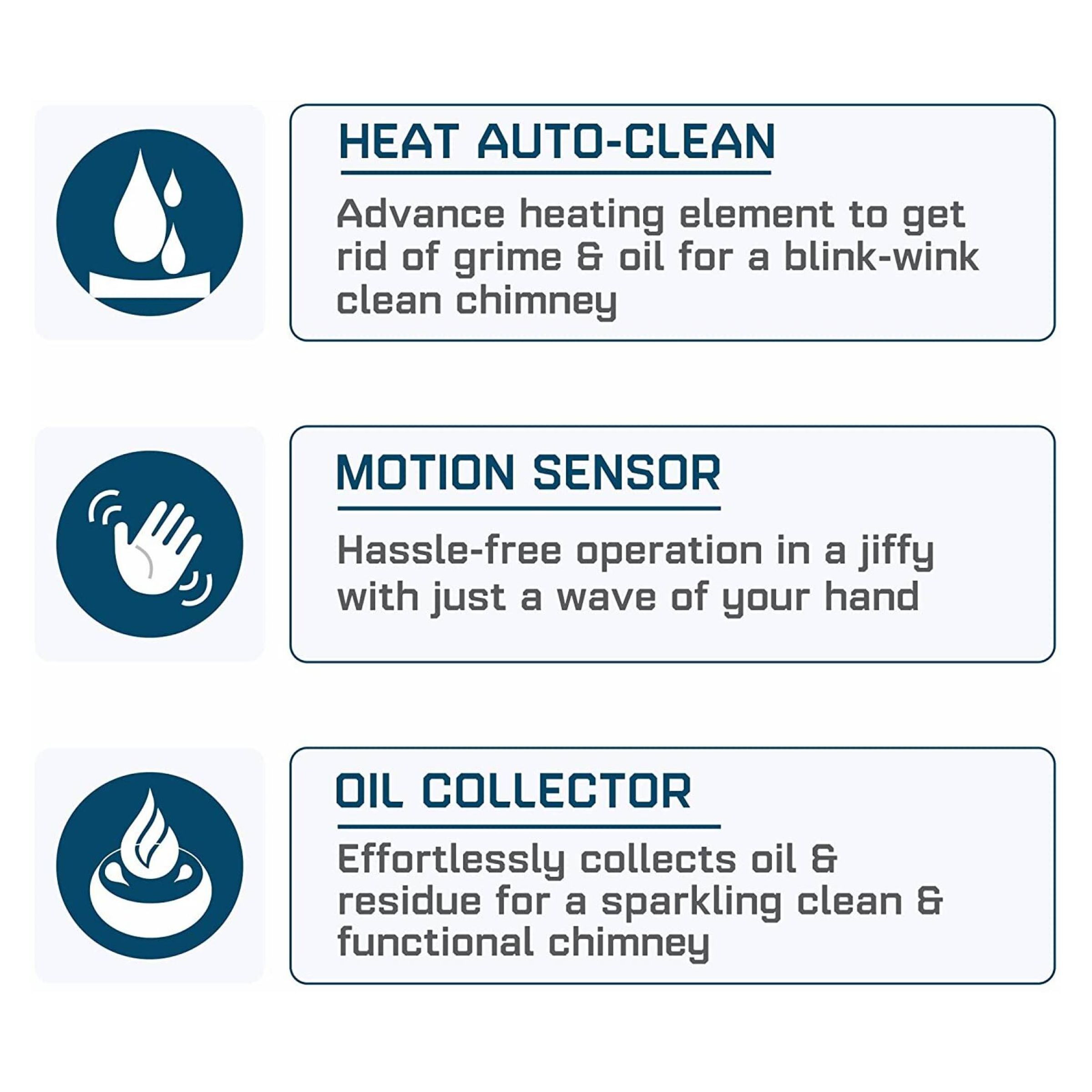 elica WD TBF HAC 90 MS NERO 90cm 1500m3/hr Ductless Auto Clean Wall Mounted Chimney with Motion Sensing Technology (Black)_7