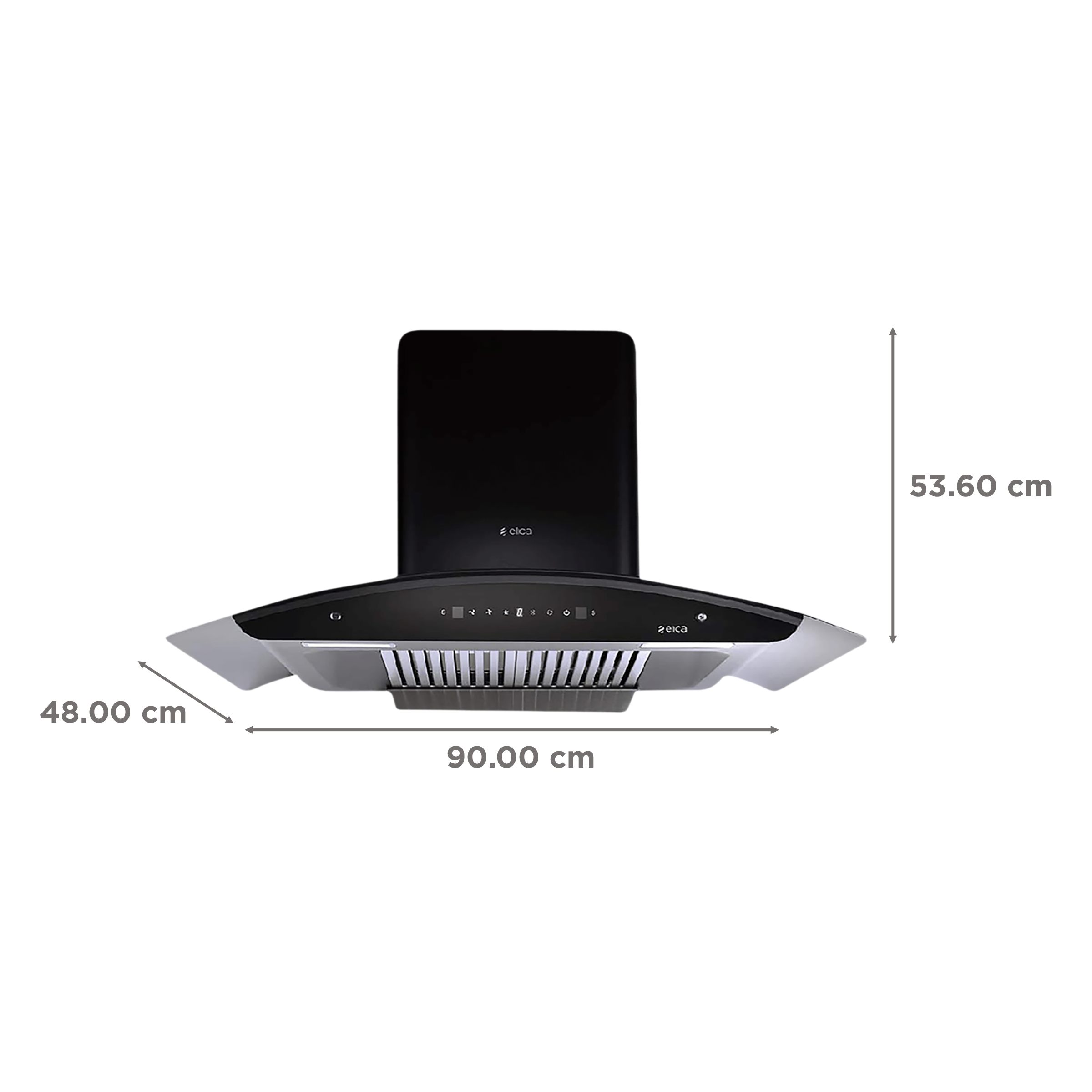 elica WD TBF HAC 90 MS NERO 90cm 1500m3/hr Ductless Auto Clean Wall Mounted Chimney with Motion Sensing Technology (Black)_2
