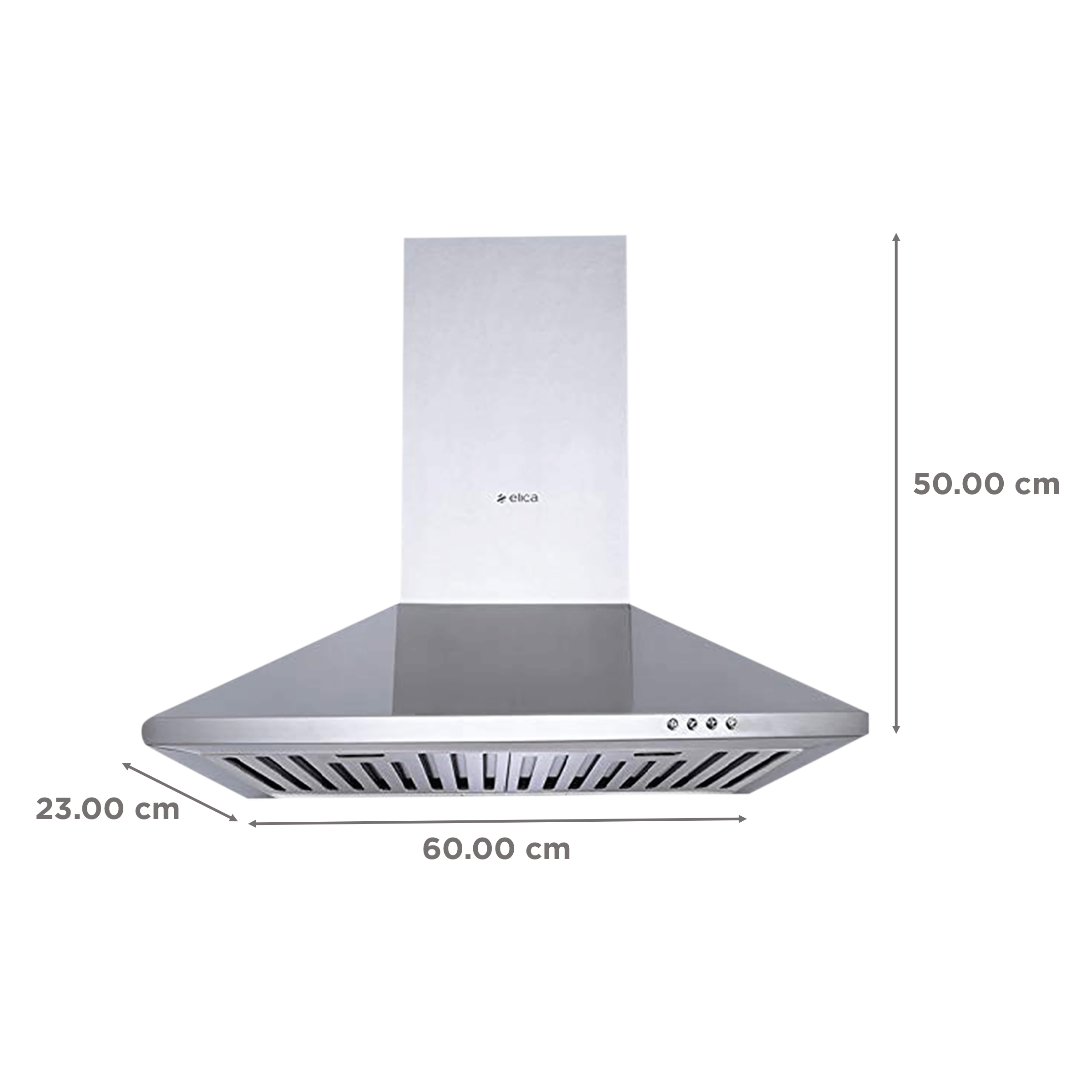 elica STRIP BF 60 SS 60cm 880m3/hr Ducted Wall Mounted Chimney with Push Button Control (Silver)_2