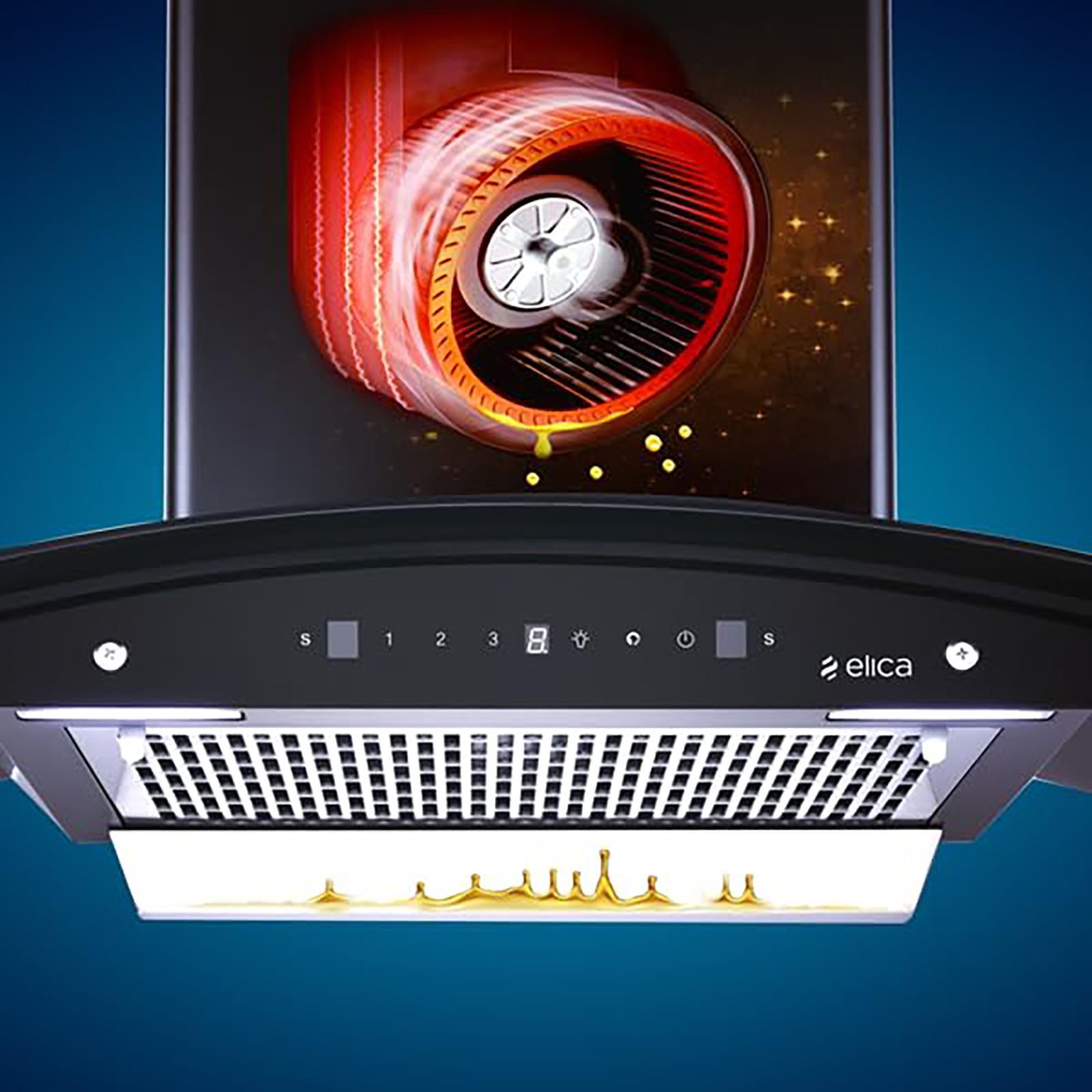 elica WDFL 606 HAC LTW MS NERO 60cm 1200m3/hr Ducted Auto Clean Wall Mounted Chimney with Touch Control Panel (Black)_6