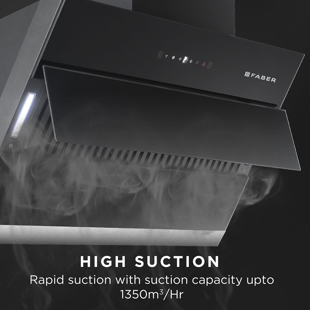 FABER Hood Zenith FL SC AC BK 90cm 1350m3/hr Ducted Auto Clean Wall Mounted Chimney with Touch Control (Black) FABER Hood Zenith FL SC AC BK 90cm 1350m3/hr Ducted Auto Clean Wall Mounted Chimney with Touch Control (Black)_12