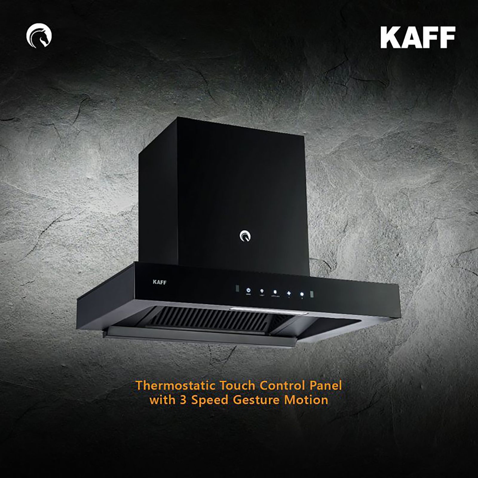 KAFF Casto DHC 60cm 1250m3/hr Ducted Auto Clean Wall Mounted Chimney with Thermostatic Touch Control Panel (Black)_15
