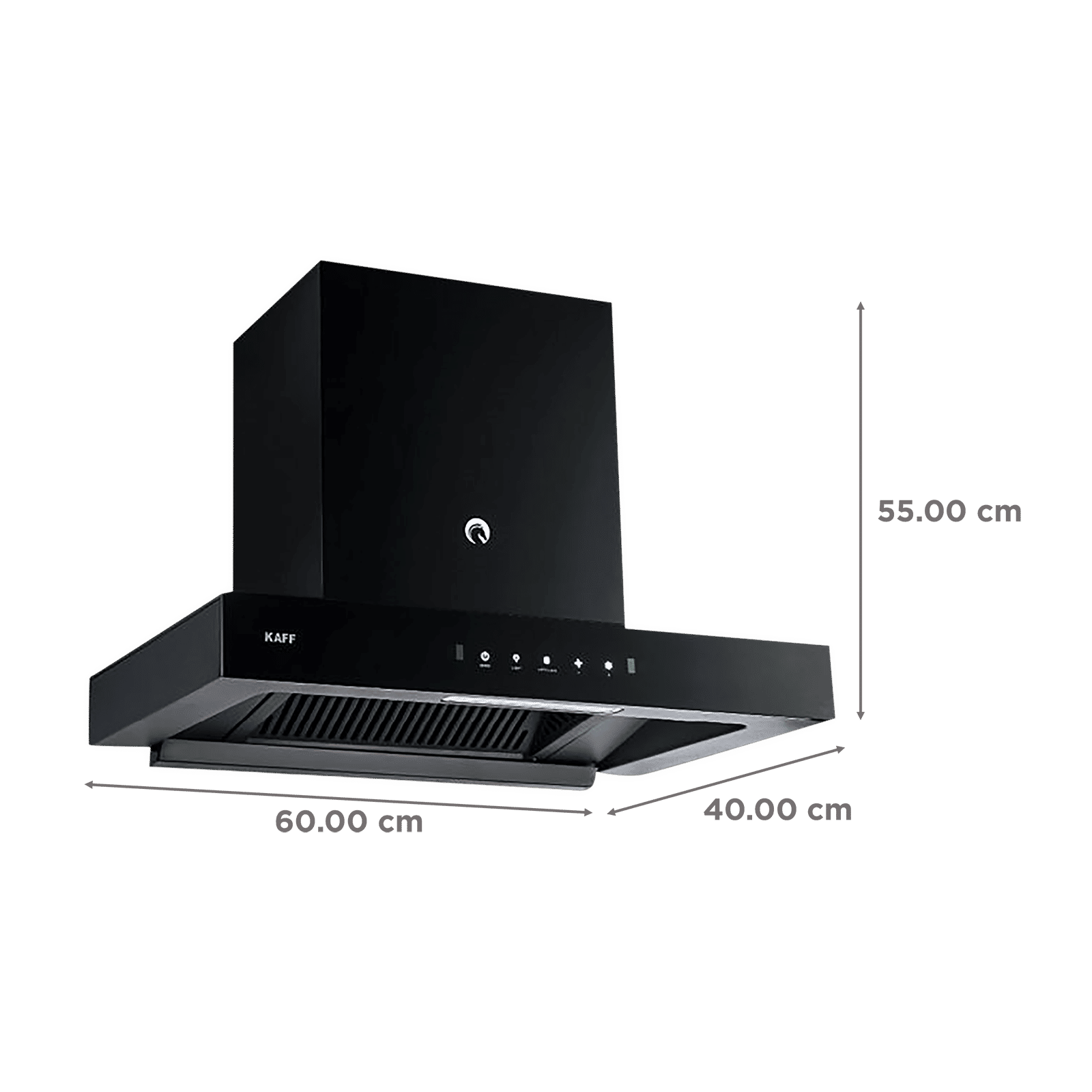 KAFF Casto DHC 60cm 1250m3/hr Ducted Auto Clean Wall Mounted Chimney with Thermostatic Touch Control Panel (Black)_2