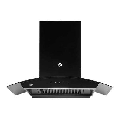 KAFF VASCO DHC 75cm 1250m3/hr Ducted Auto Clean Wall Mounted Chimney with Touch Control Panel (Black)