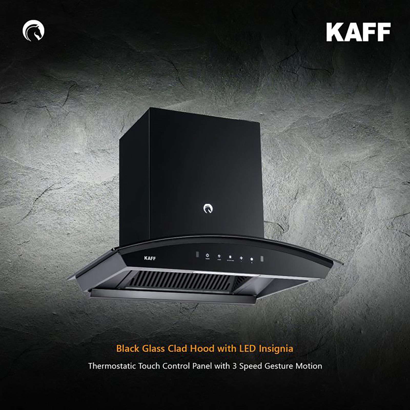 KAFF VASCO DHC 75cm 1250m3/hr Ducted Auto Clean Wall Mounted Chimney with Touch Control Panel (Black) KAFF VASCO DHC 75cm 1250m3/hr Ducted Auto Clean Wall Mounted Chimney with Touch Control Panel (Black)_12