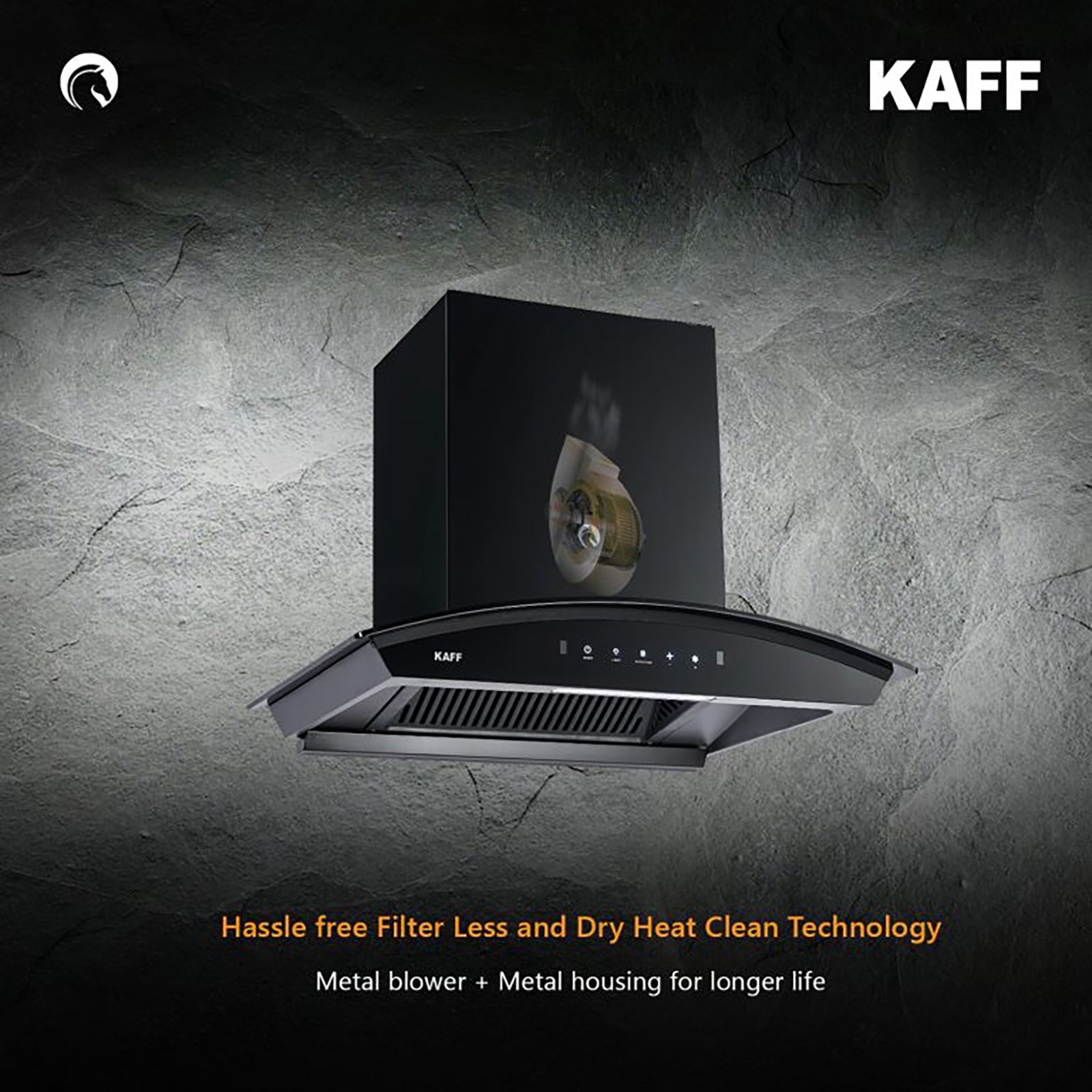 KAFF VASCO DHC 75cm 1250m3/hr Ducted Auto Clean Wall Mounted Chimney with Touch Control Panel (Black) KAFF VASCO DHC 75cm 1250m3/hr Ducted Auto Clean Wall Mounted Chimney with Touch Control Panel (Black)_13