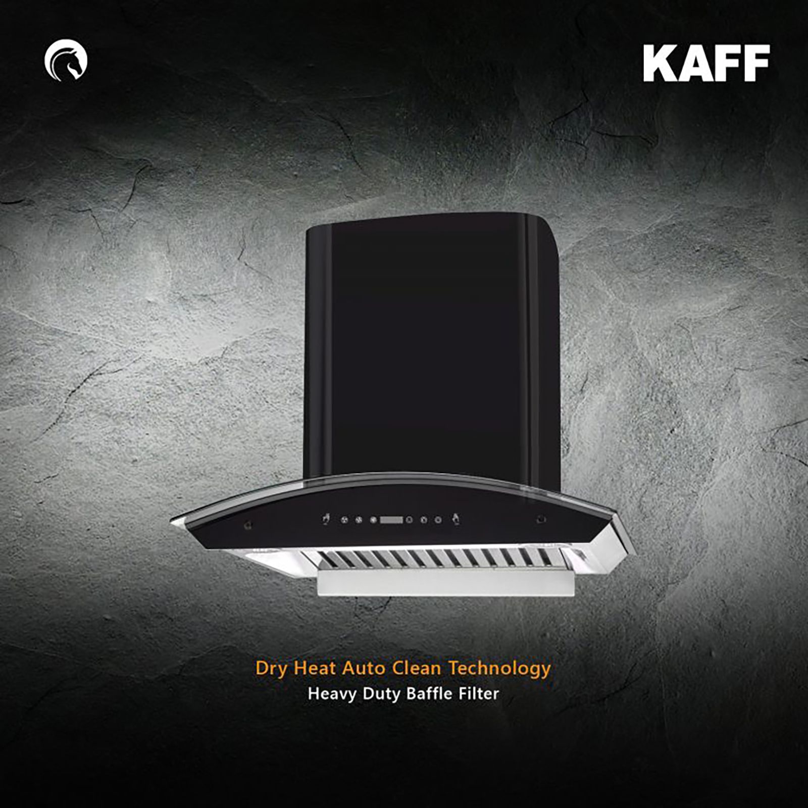 KAFF PRIMA TX DHC 90cm 1180m3/hr Ducted Auto Clean Wall Mounted Chimney with Thermostatic Touch Control Panel (Black)_12
