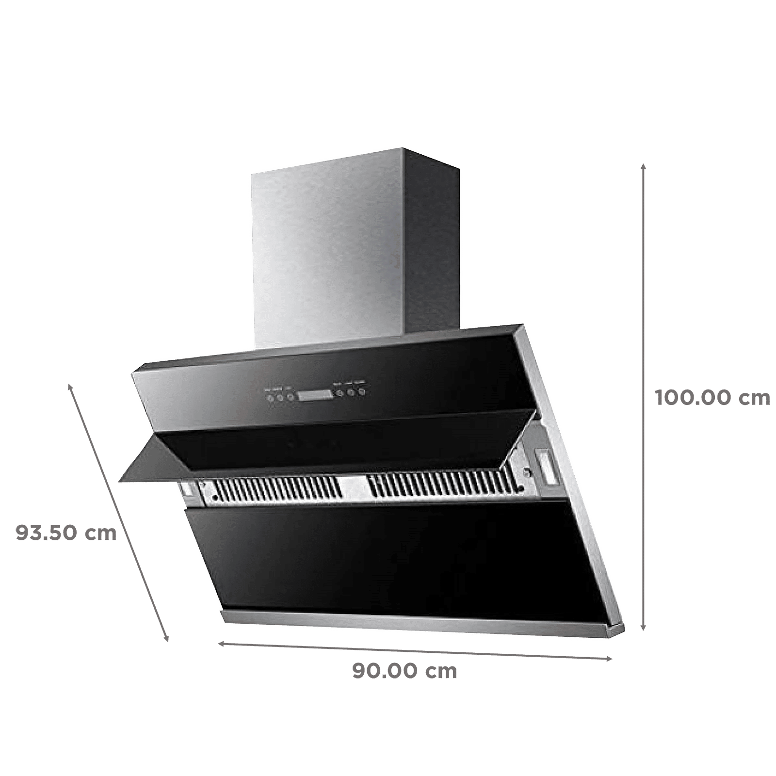 KAFF NOBELO TX DHC 90cm 1340m3/hr Ducted Auto Clean Wall Mounted Chimney with Touch Control Panel (Black) KAFF NOBELO TX DHC 90cm 1340m3/hr Ducted Auto Clean Wall Mounted Chimney with Touch Control Panel (Black)_2