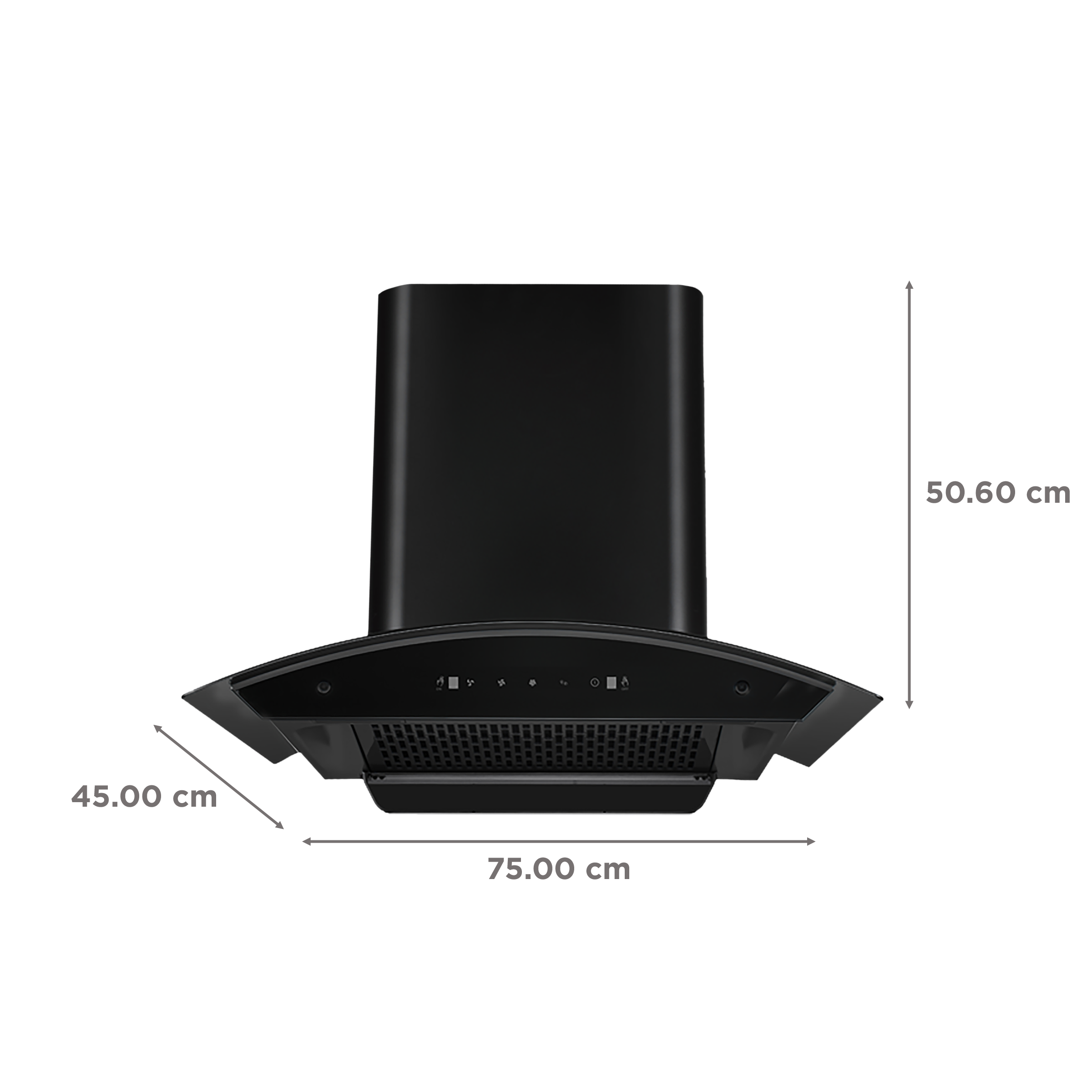 Kutchina Romania 75cm 1250m3/hr Ducted Auto Clean Wall Mounted Chimney with Wave Sensor (Black)_2