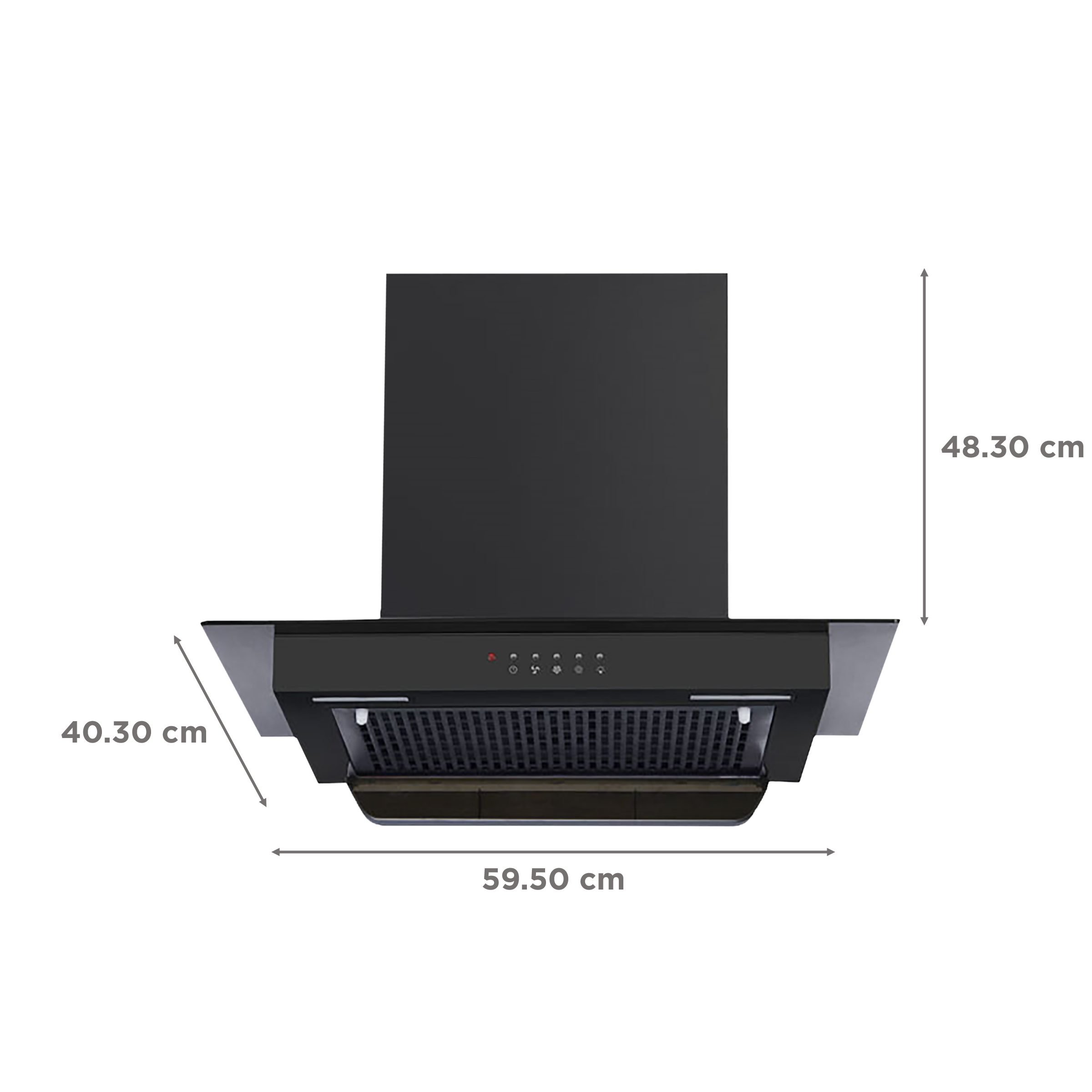 Kutchina Energia 60cm 1150m3/hr Ducted Auto Clean Wall Mounted Chimney with Push Button Switch (Black)_2
