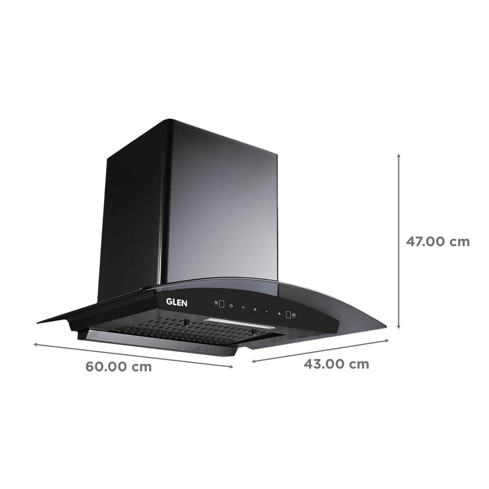 GLEN 6060 BL 60cm 1200m3/hr Ducted Auto Clean Wall Mounted Chimney with Touch Control Panel (Black)_2