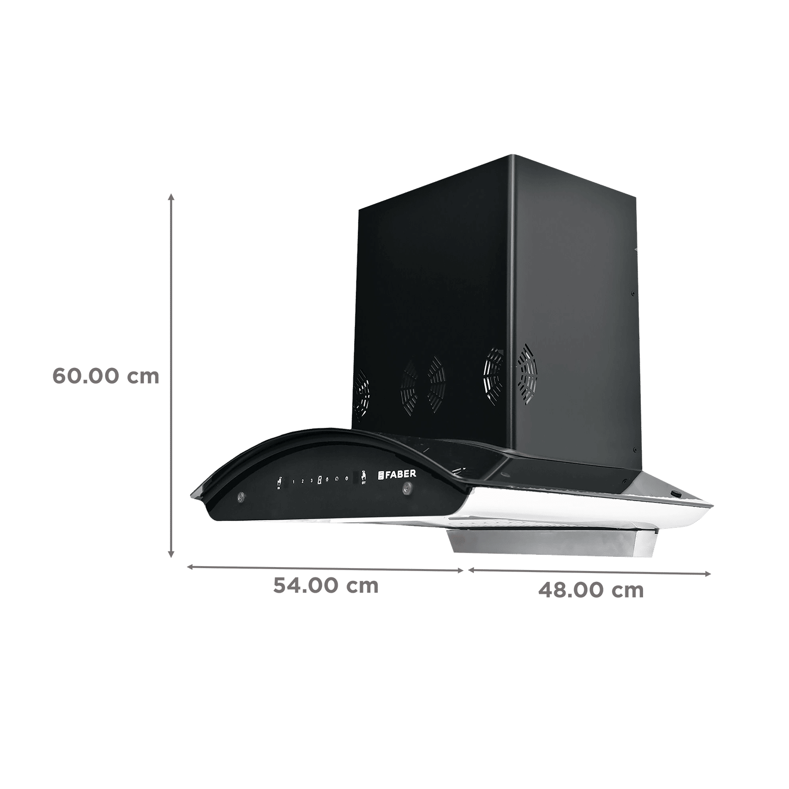 FABER Crest 3D Plus 60cm 1250m3/hr Ducted Auto Clean Wall Mounted Chimney with 3D Suction Power (Black) FABER Crest 3D Plus 60cm 1250m3/hr Ducted Auto Clean Wall Mounted Chimney with 3D Suction Power (Black)_2