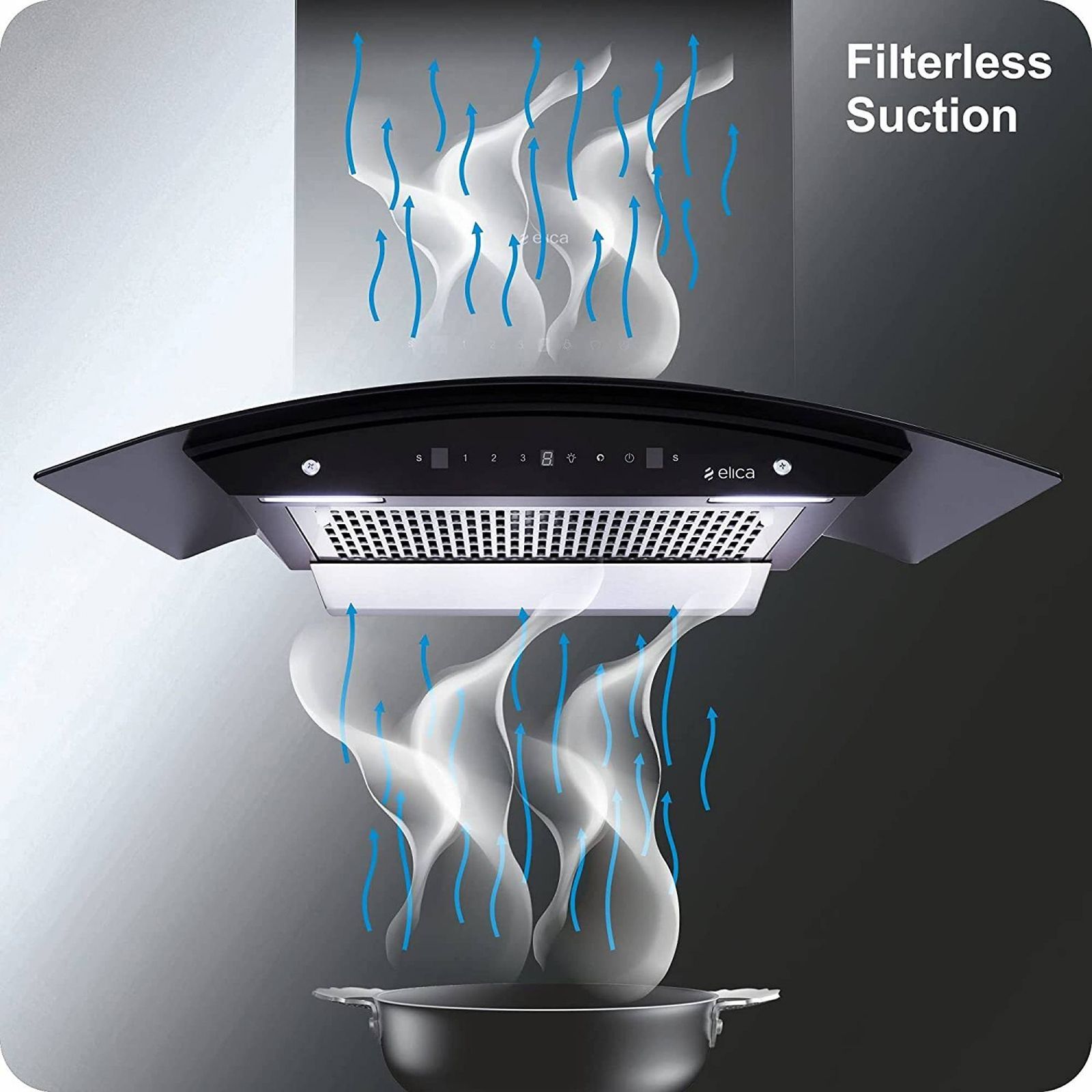 elica WDFL 906 HAC LTW MS NERO 90cm 1200m3/hr Ducted Auto Clean Wall Mounted Chimney with Touch Control Panel (Black) elica WDFL 906 HAC LTW MS NERO 90cm 1200m3/hr Ducted Auto Clean Wall Mounted Chimney with Touch Control Panel (Black)_12